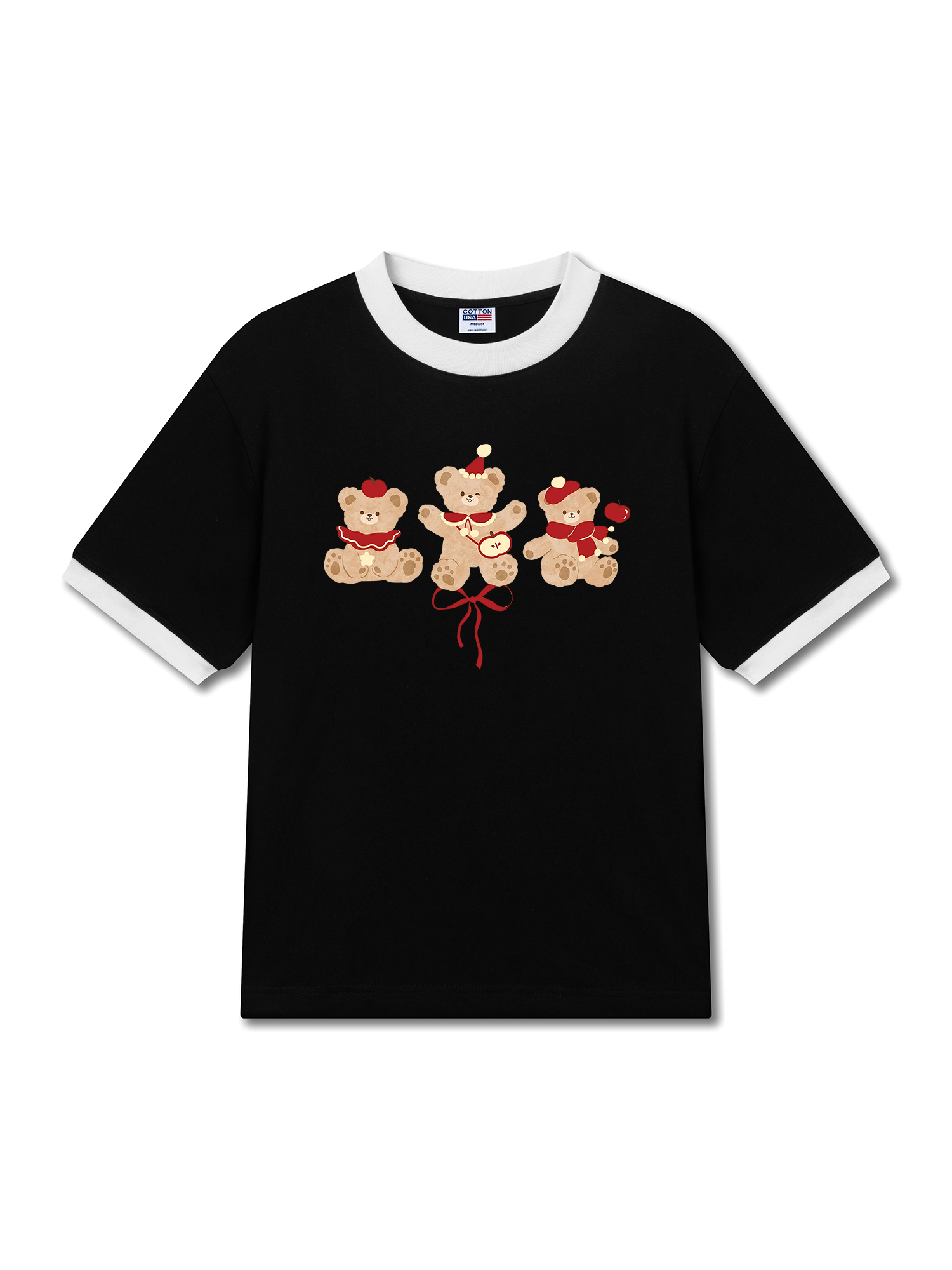 Áo Thun Ringer Relaxed Fit Cute Bear