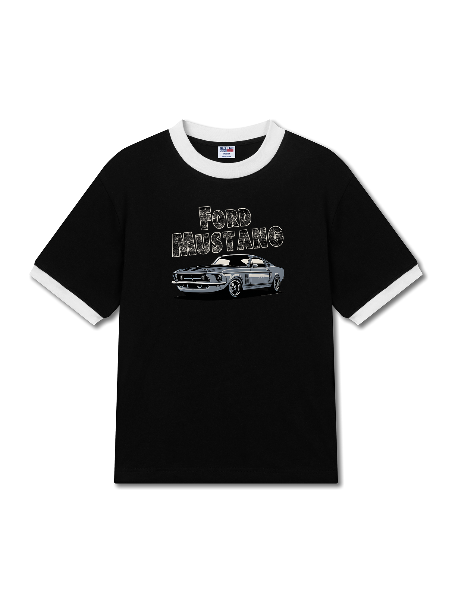 Áo Thun Ringer Relaxed Fit Mustang Retro Ford