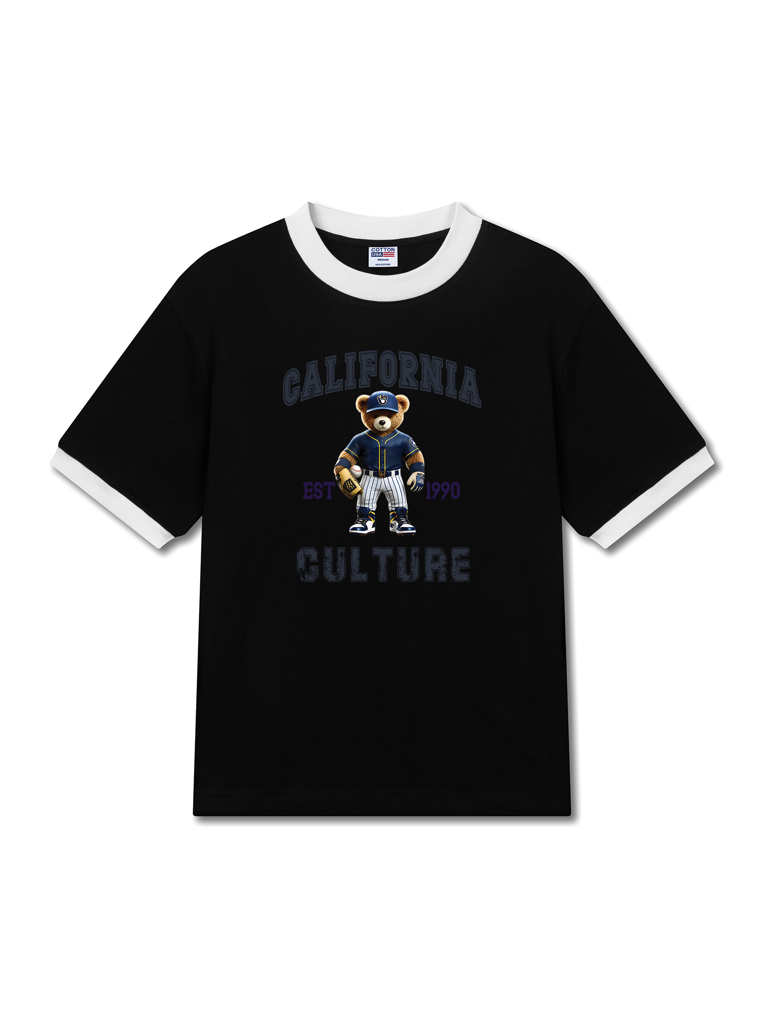 Áo Thun Ringer Relaxed Fit Baseball California Culture