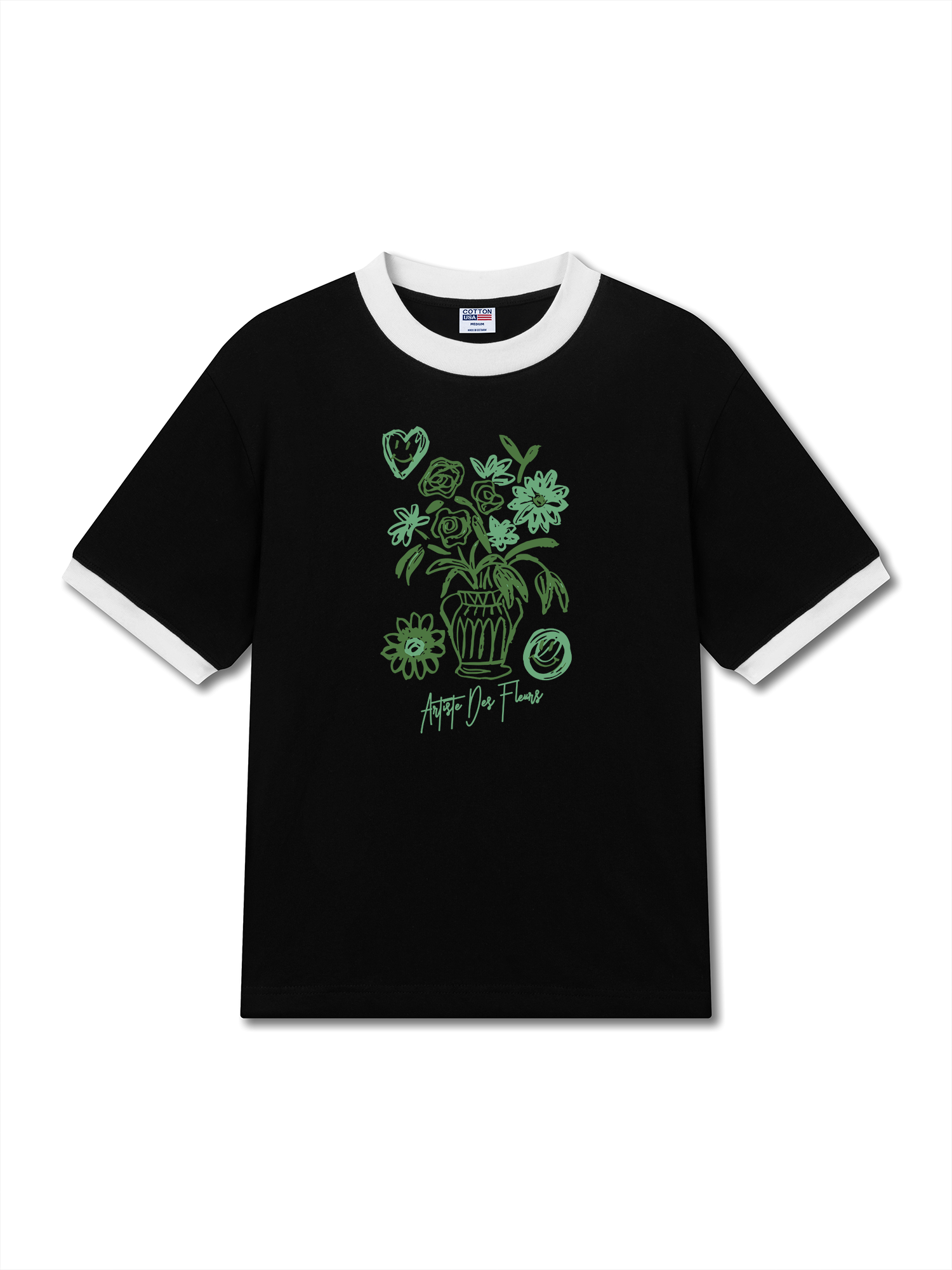 Áo Thun Ringer Relaxed Fit Floral Artiste Des Fleurs