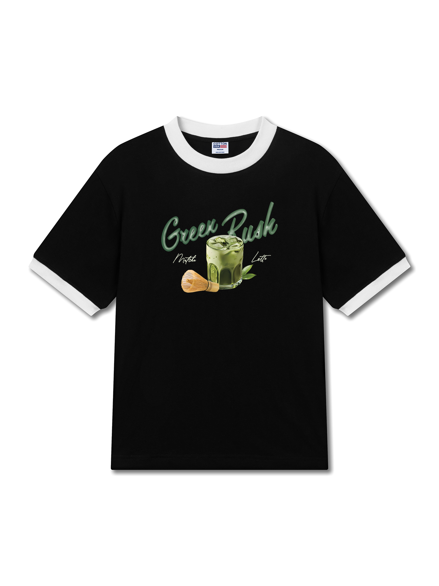 Áo Thun Ringer Relaxed Fit Daily Cup Green Rush