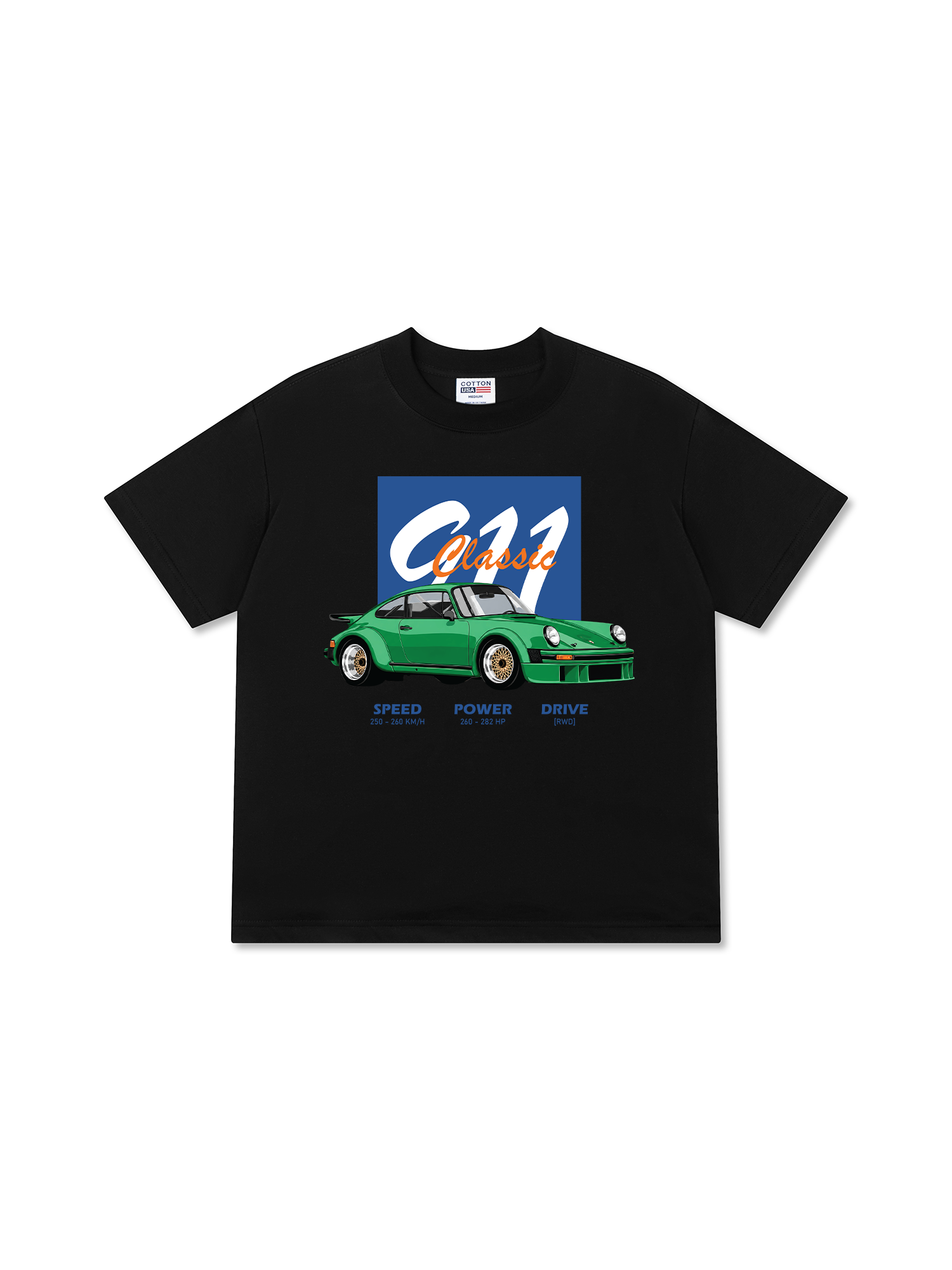 Áo Thun Relaxed Fit Car Green 911 Classic