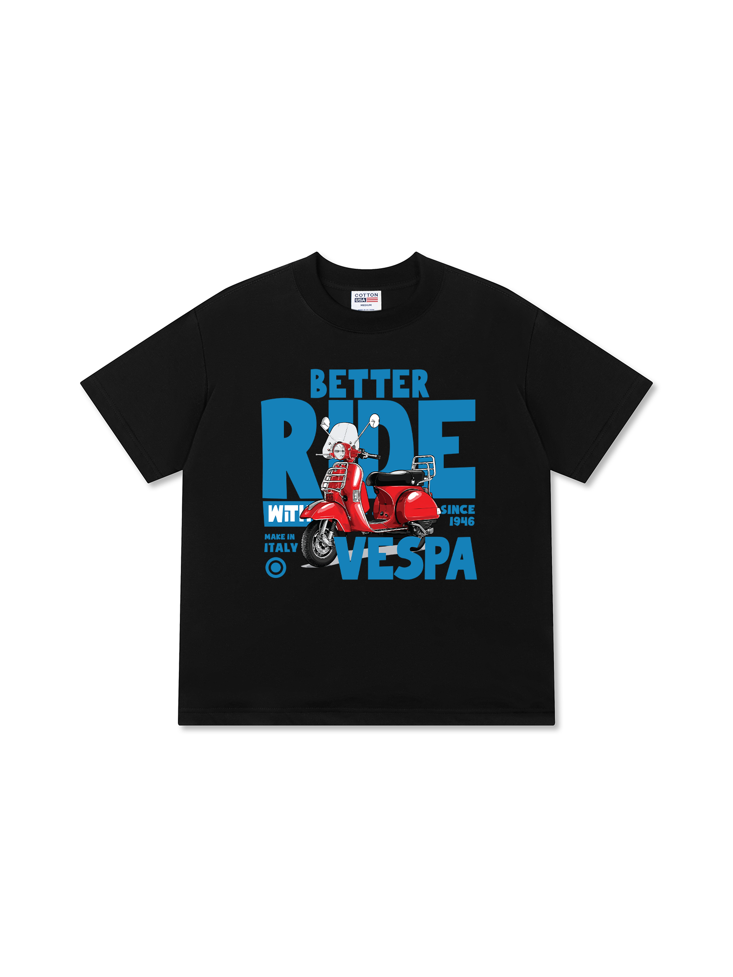 Áo Thun Relaxed Fit Motobike Better Ride With Vespa