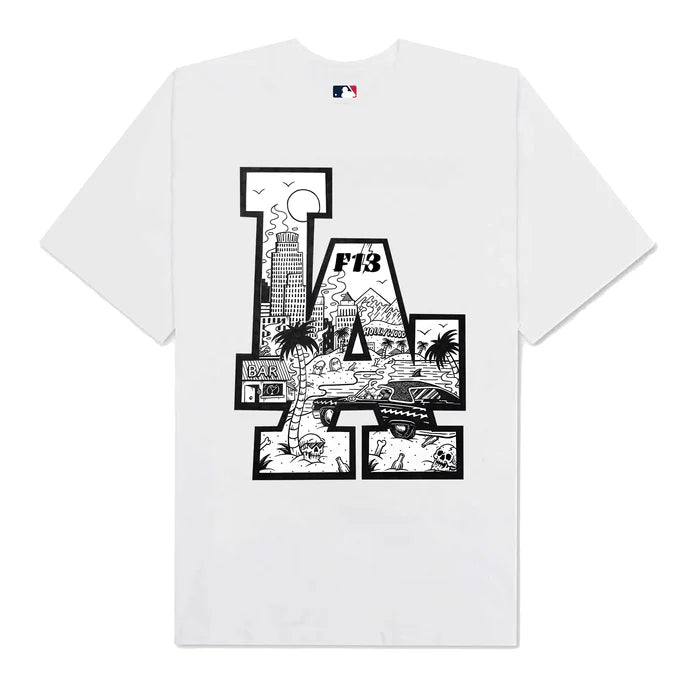 Flash Sale MLB Floral LA Beach Black And White T-Shirt