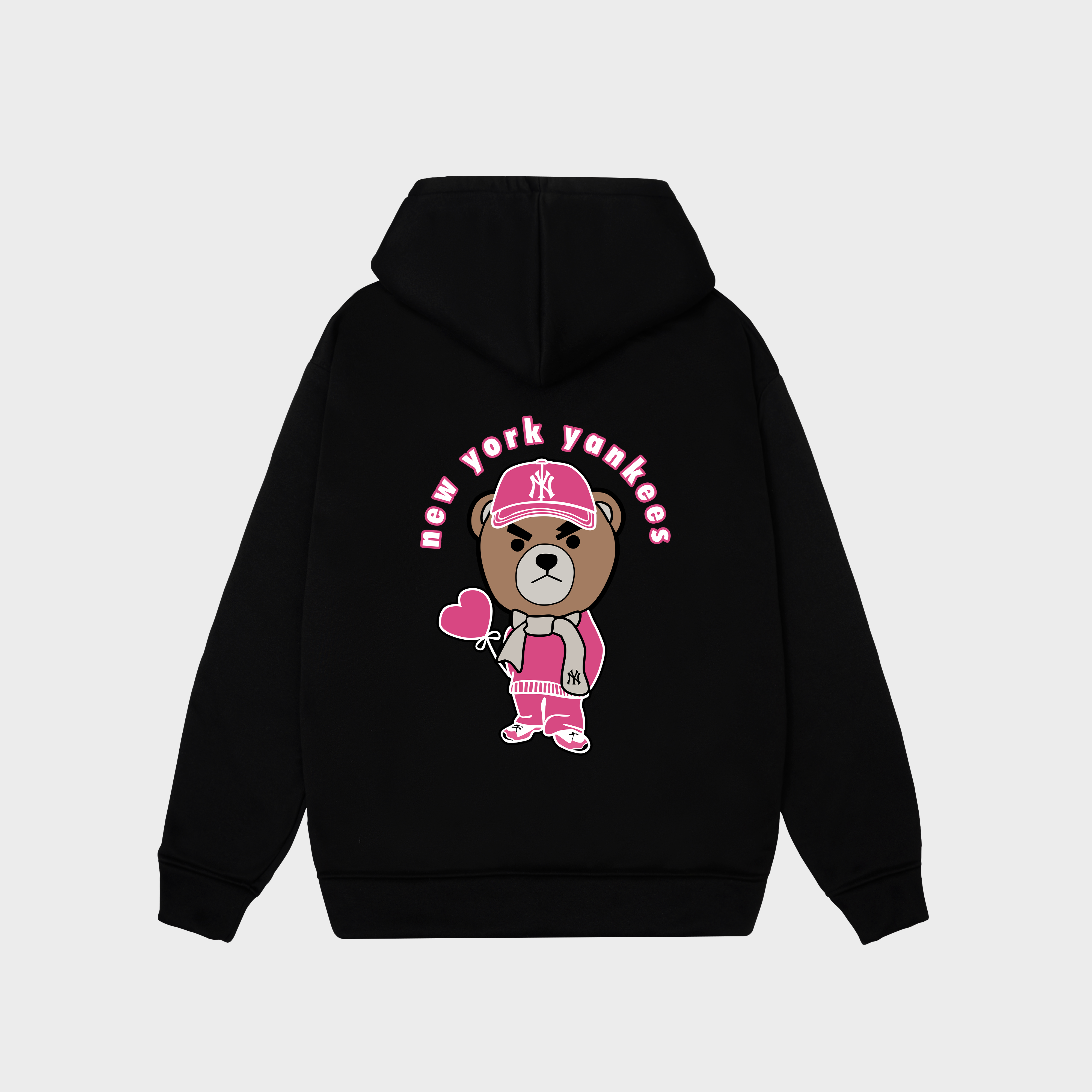 MLB New York Yankees Bear Heart Pink Hoodie