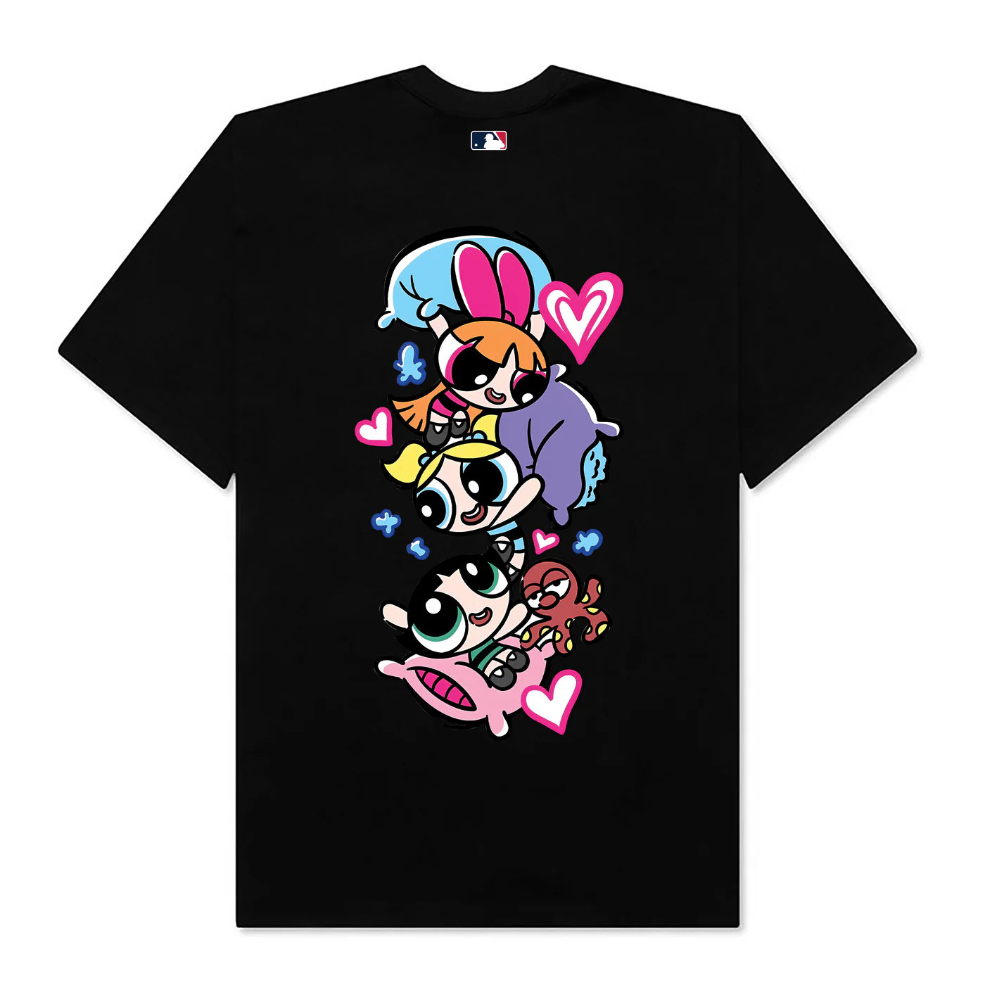 Flash Sale MLB The Powerpuff Girls Heart Pink T-Shirt