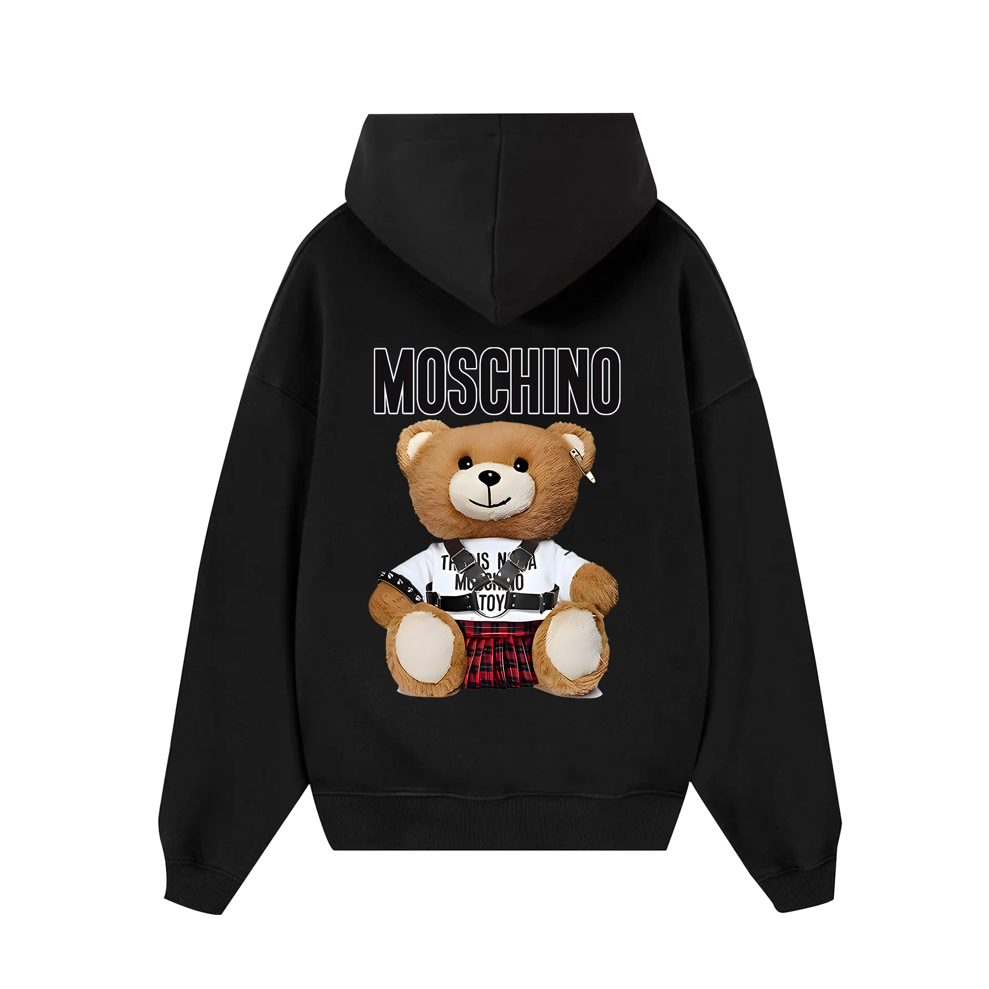 Moschino Plaid Bear Hoodie