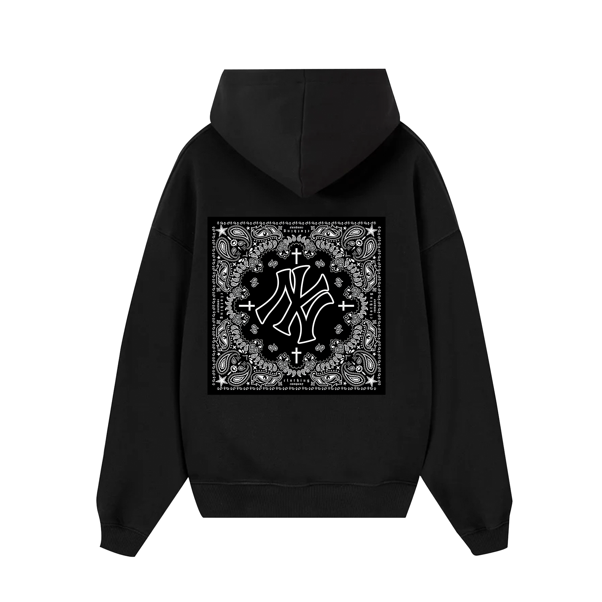 MLB Floral Black Bandana Logo Hoodie