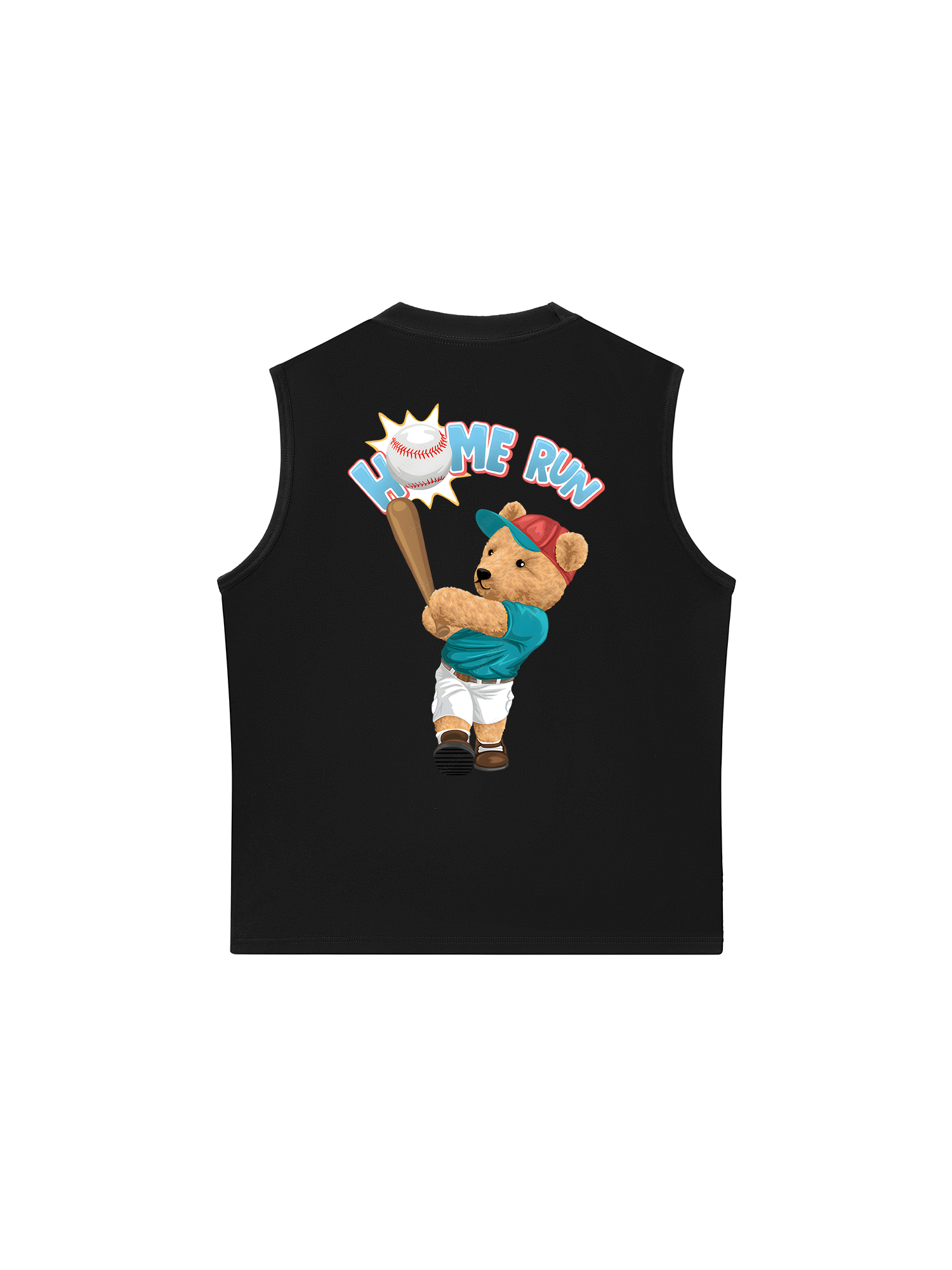 Áo Ba Lỗ Relaxed Fit Baseball Home Run Teddy Bear