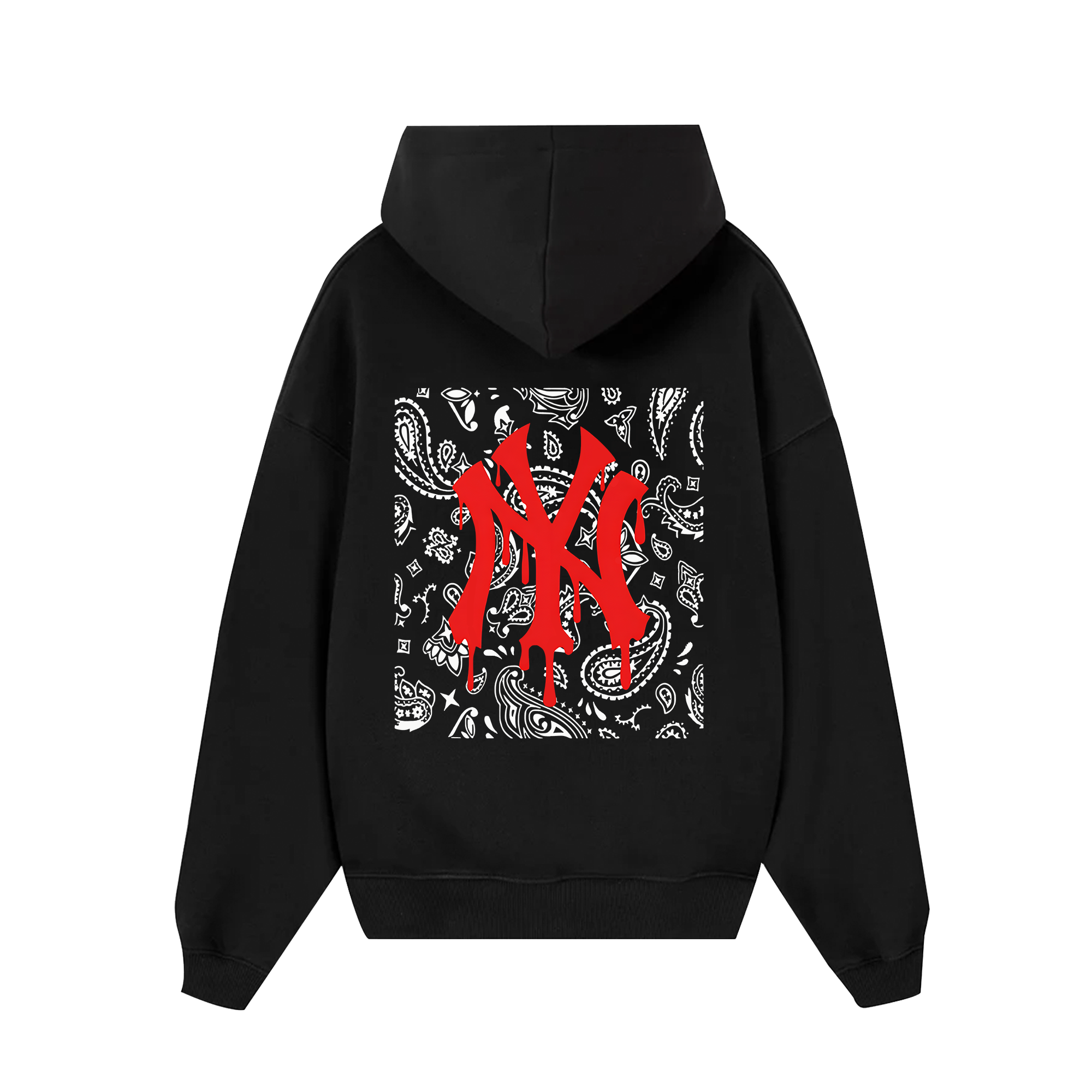 MLB Floral Red Black Bandana Hoodie