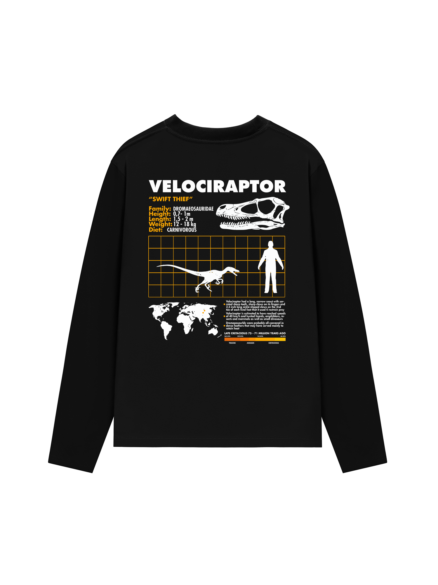 Áo Thun Dài Tay Wild Life Analysis Table Velociraptor