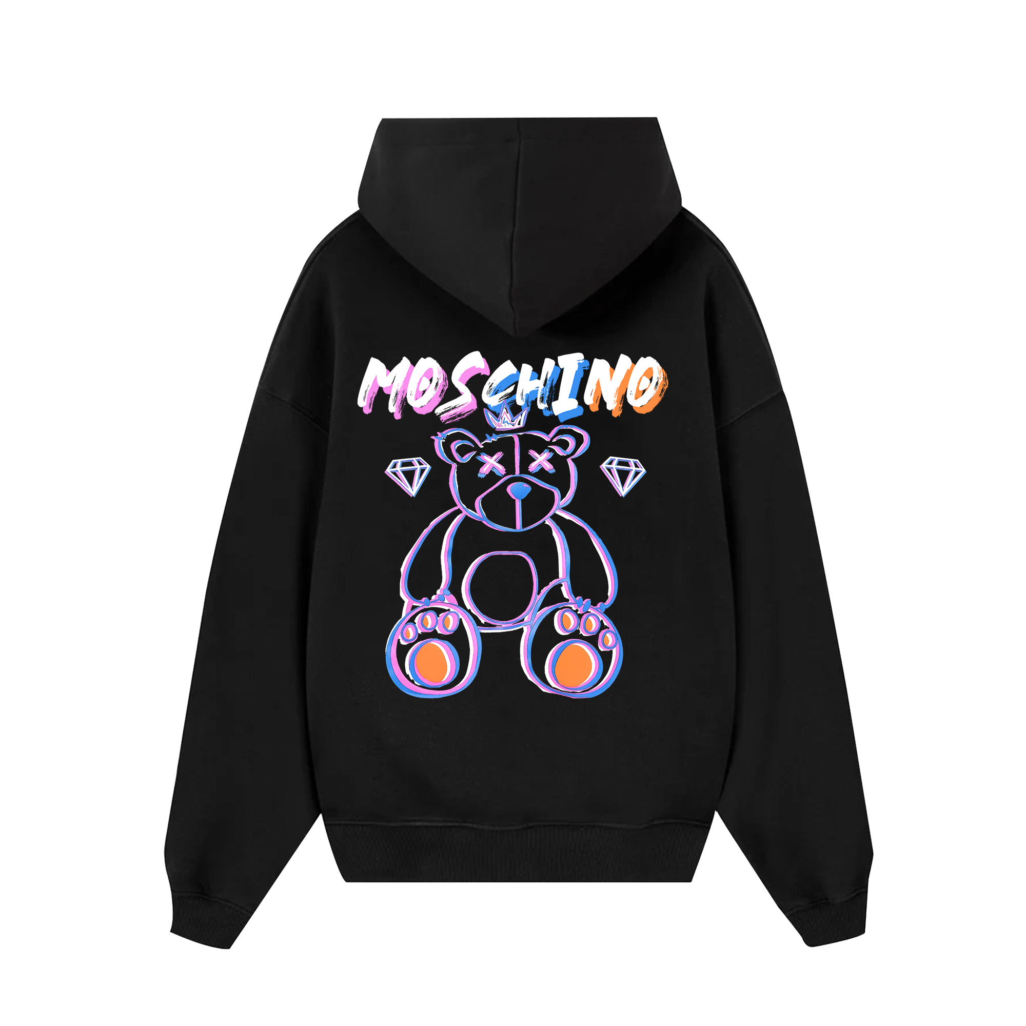 Moschino Blue Pink Bear Hoodie