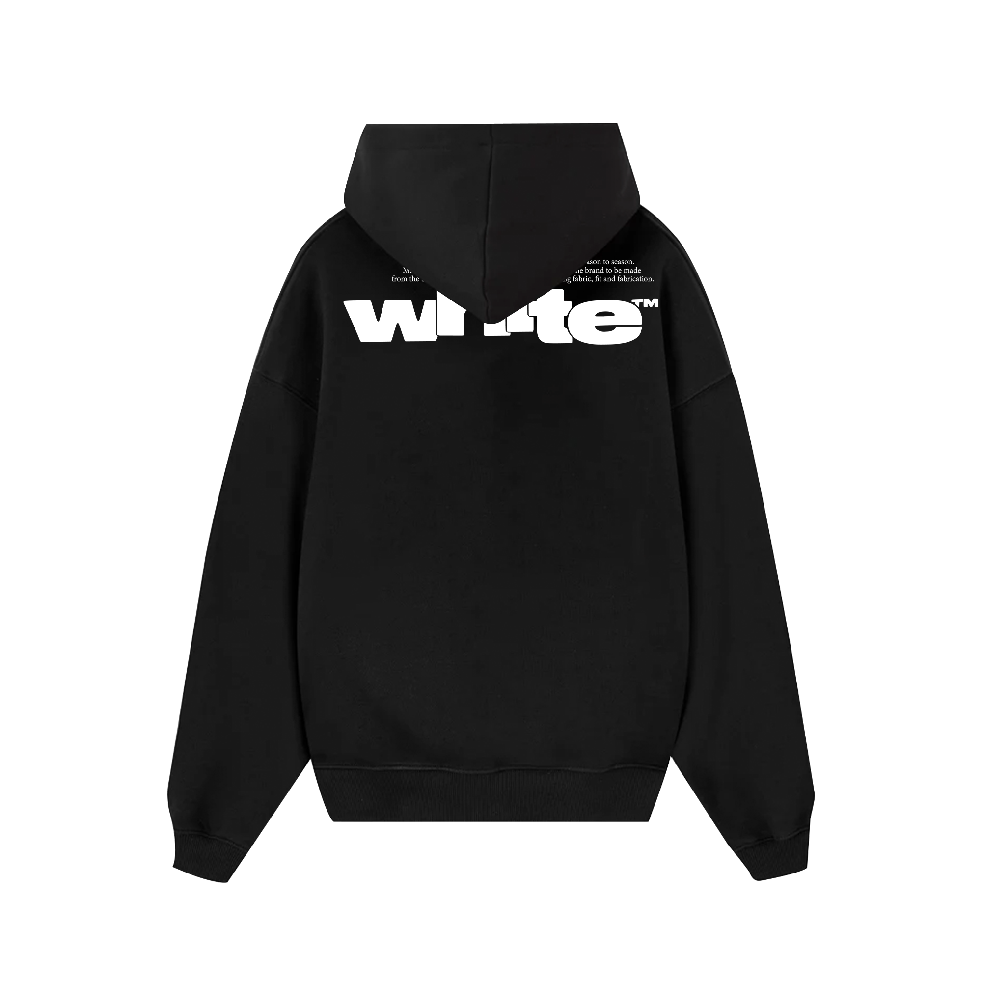 Off White Black Type Graphic Hoodie