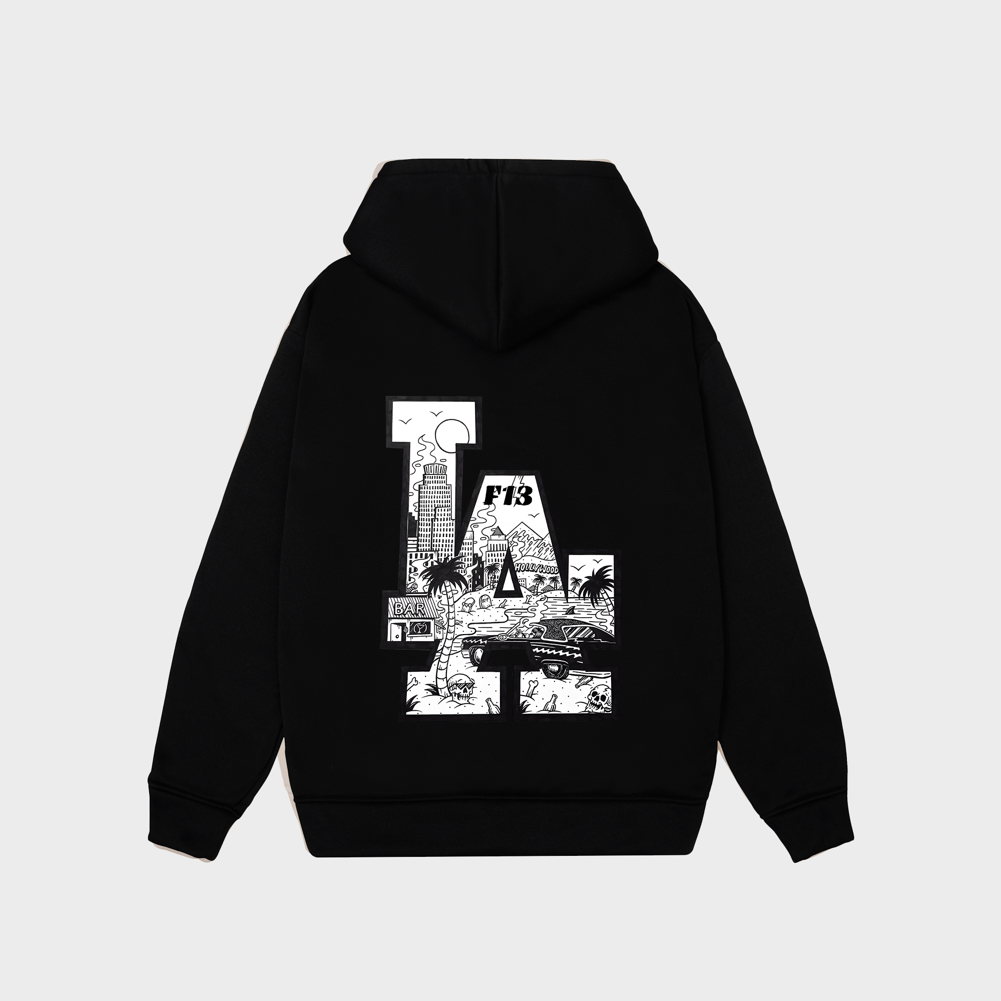 MLB Floral LA Beach Black And White Hoodie