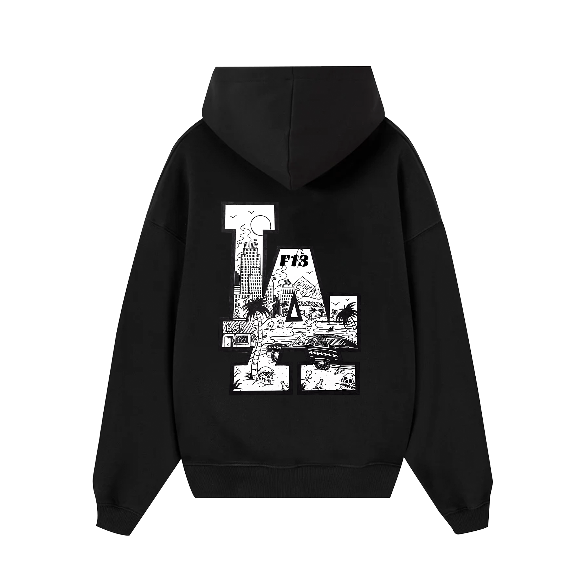 MLB Floral LA Beach Black And White Hoodie