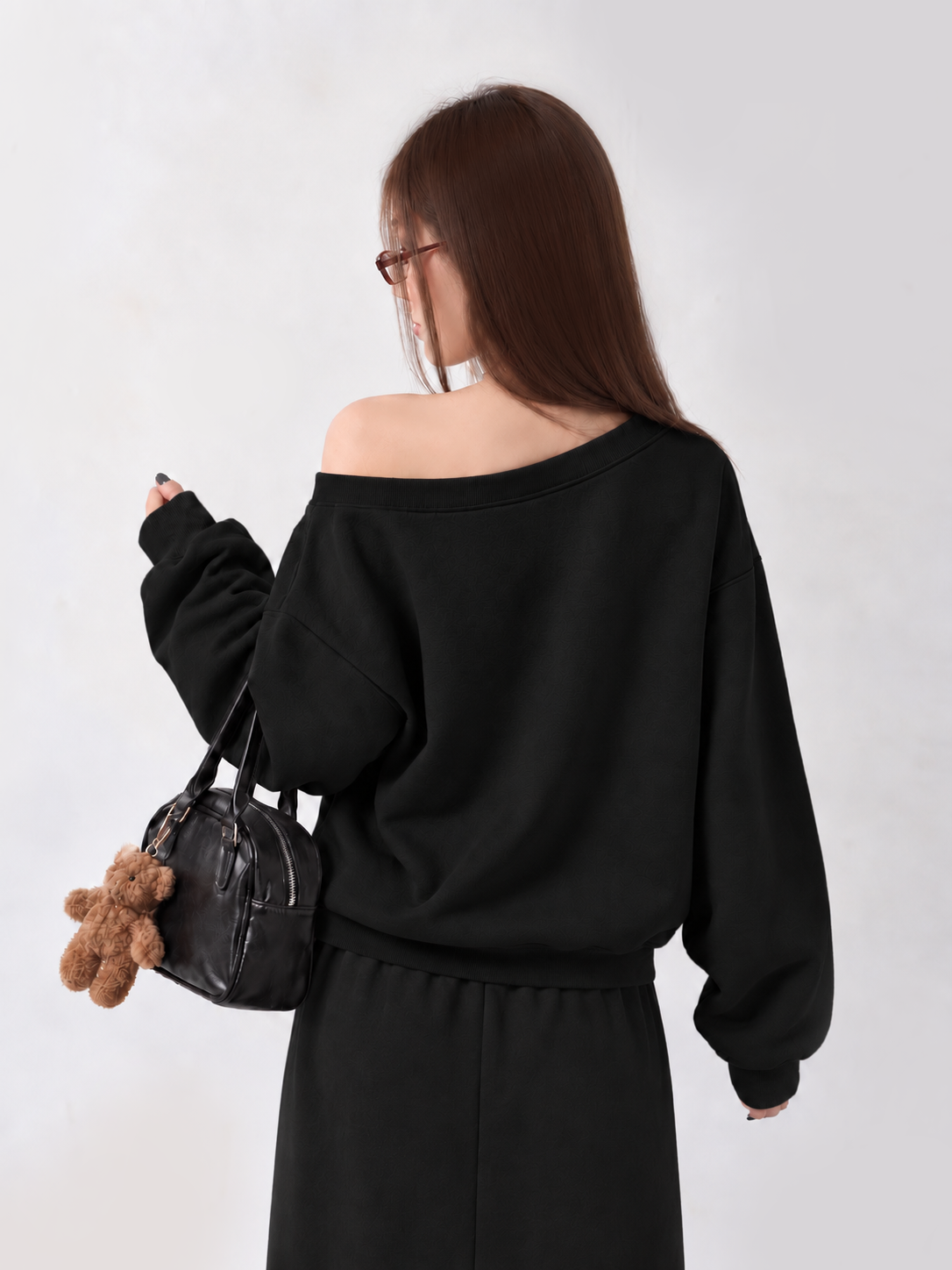 Áo Sweater Lệch Vai Nỉ Hai Da Cotton USA Basic
