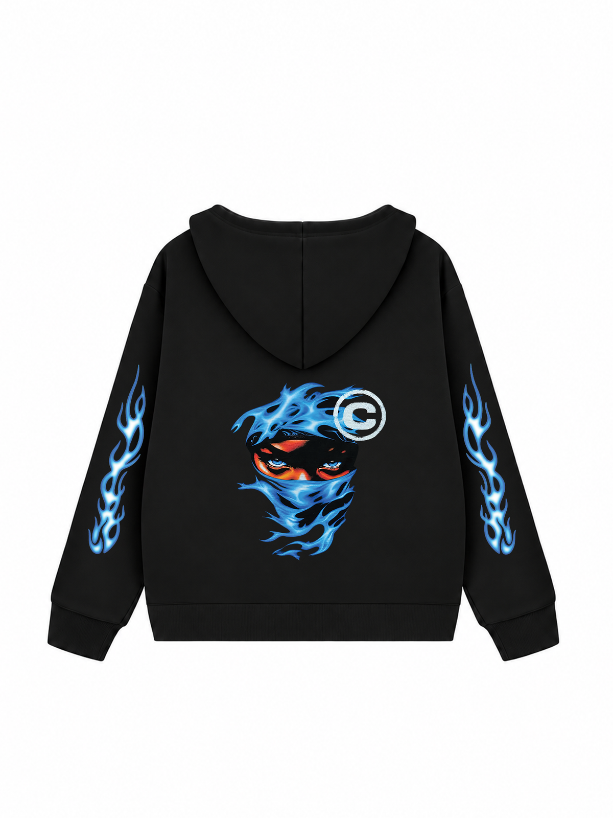 Áo Hoodie Zip Nỉ Hai Da Blue Fire