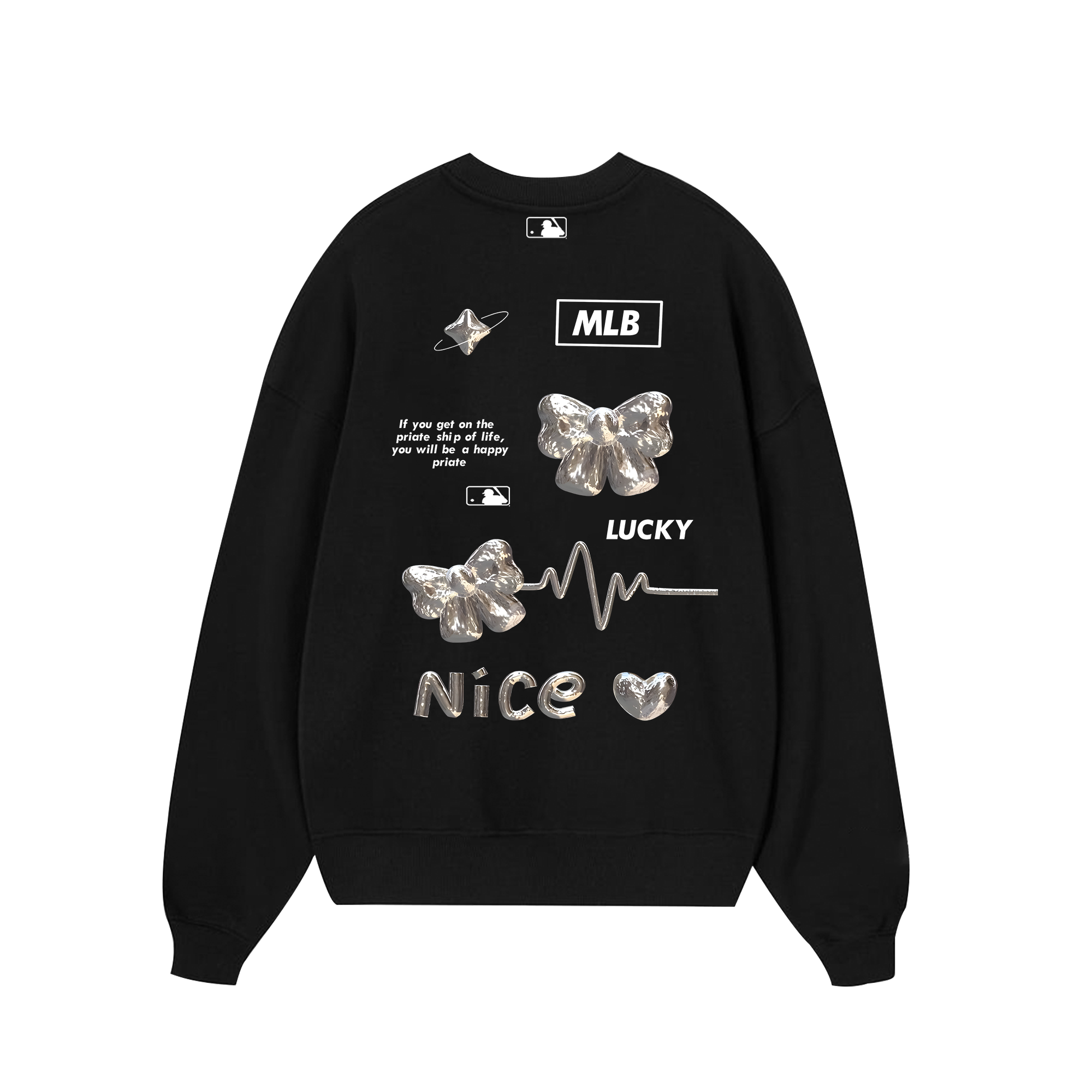 MLB Floral Silver Ribbon Sweater