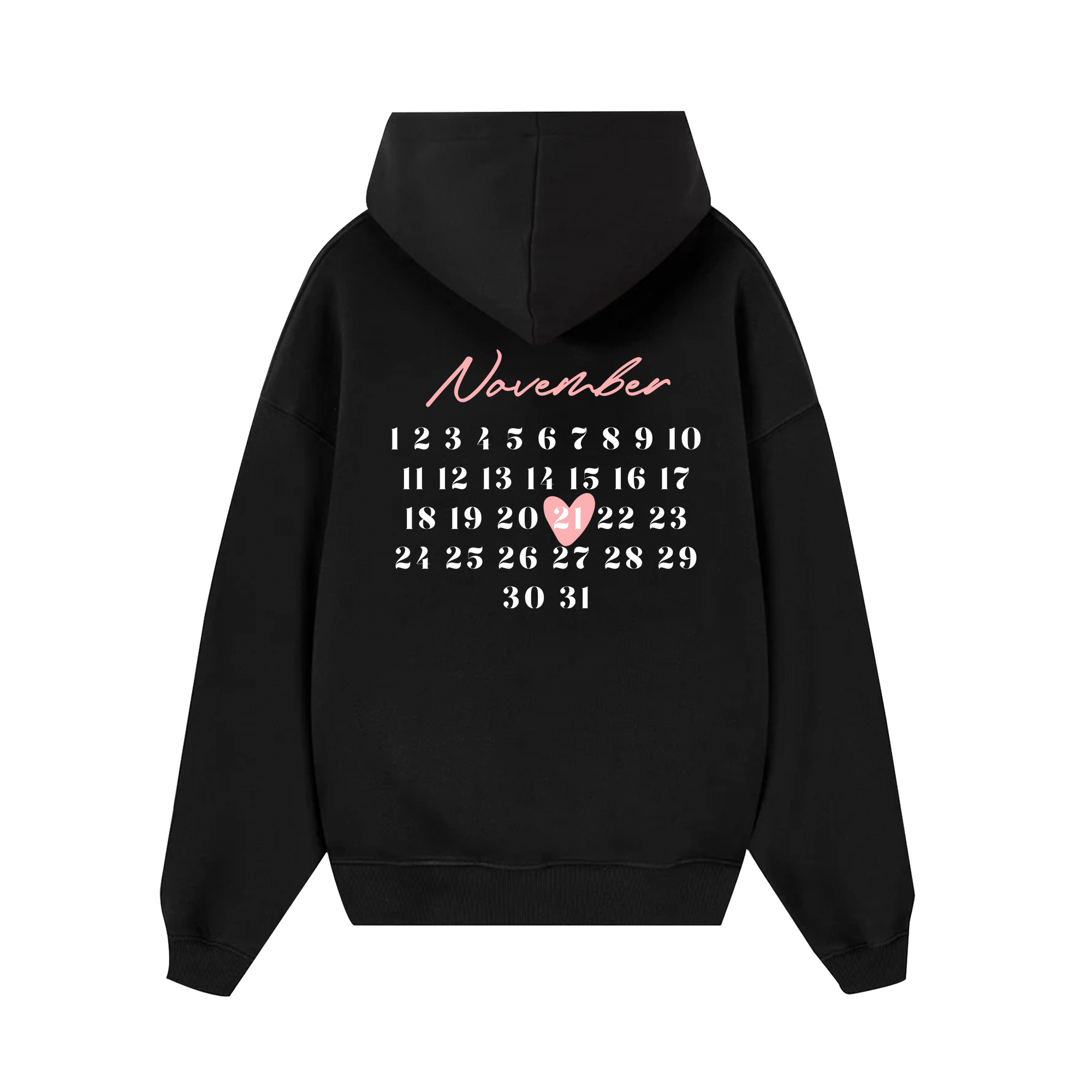 Custom Couple Heart x Calendar Hoodie