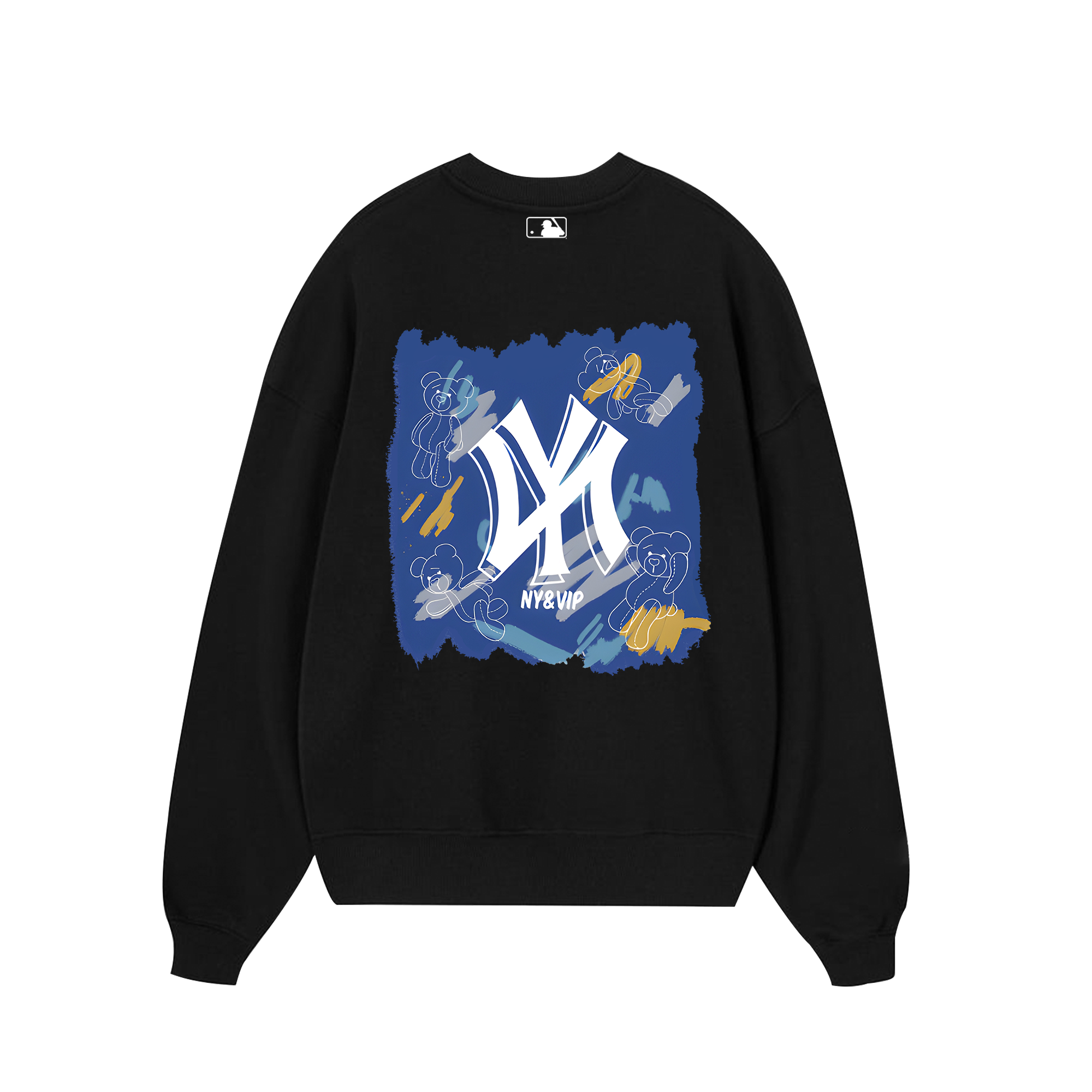 MLB Floral Teddy Bear Bleached Color Sweater