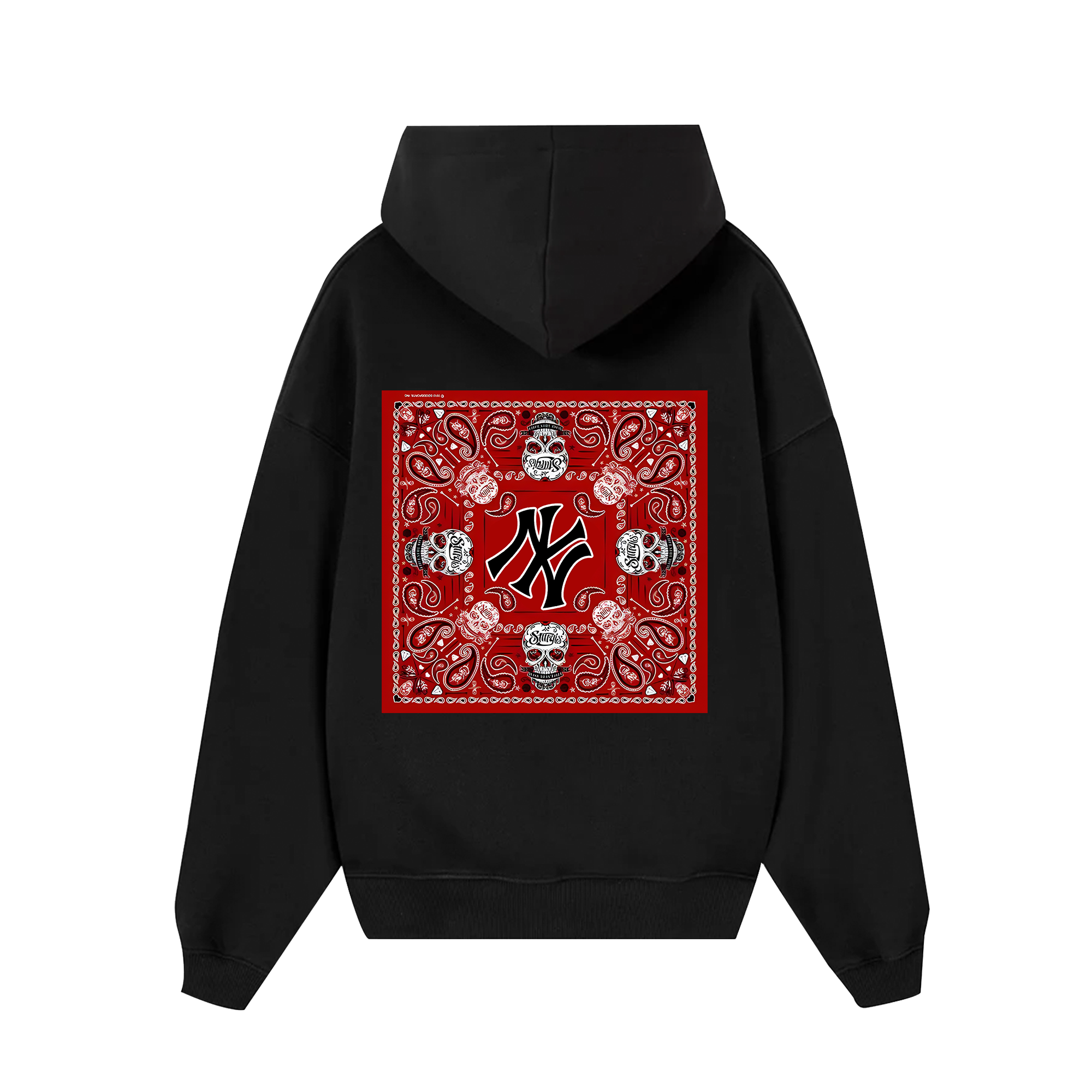 MLB Floral Red Bandana Skull Hoodie