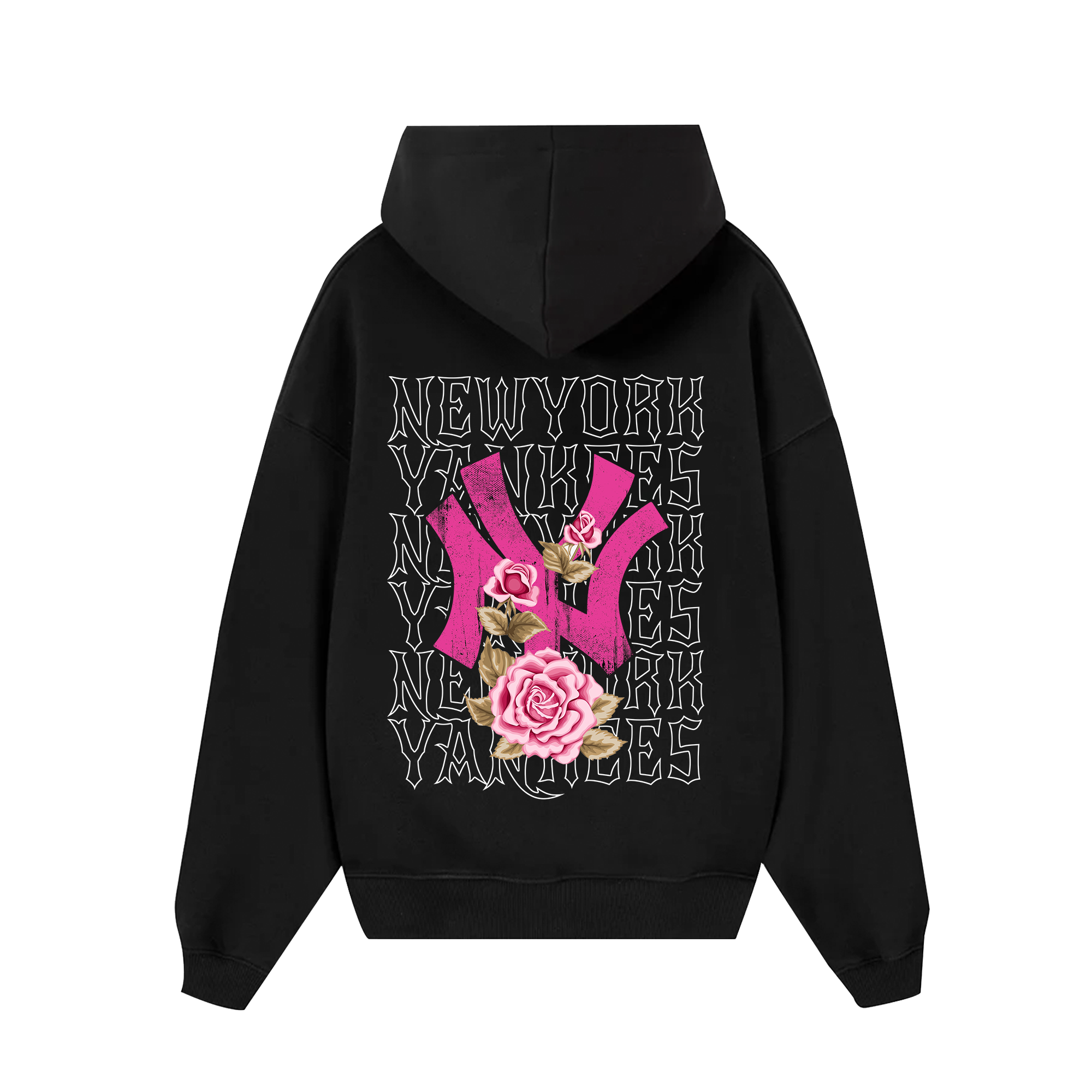 MLB Floral Pink Rose New York Yankees Hoodie