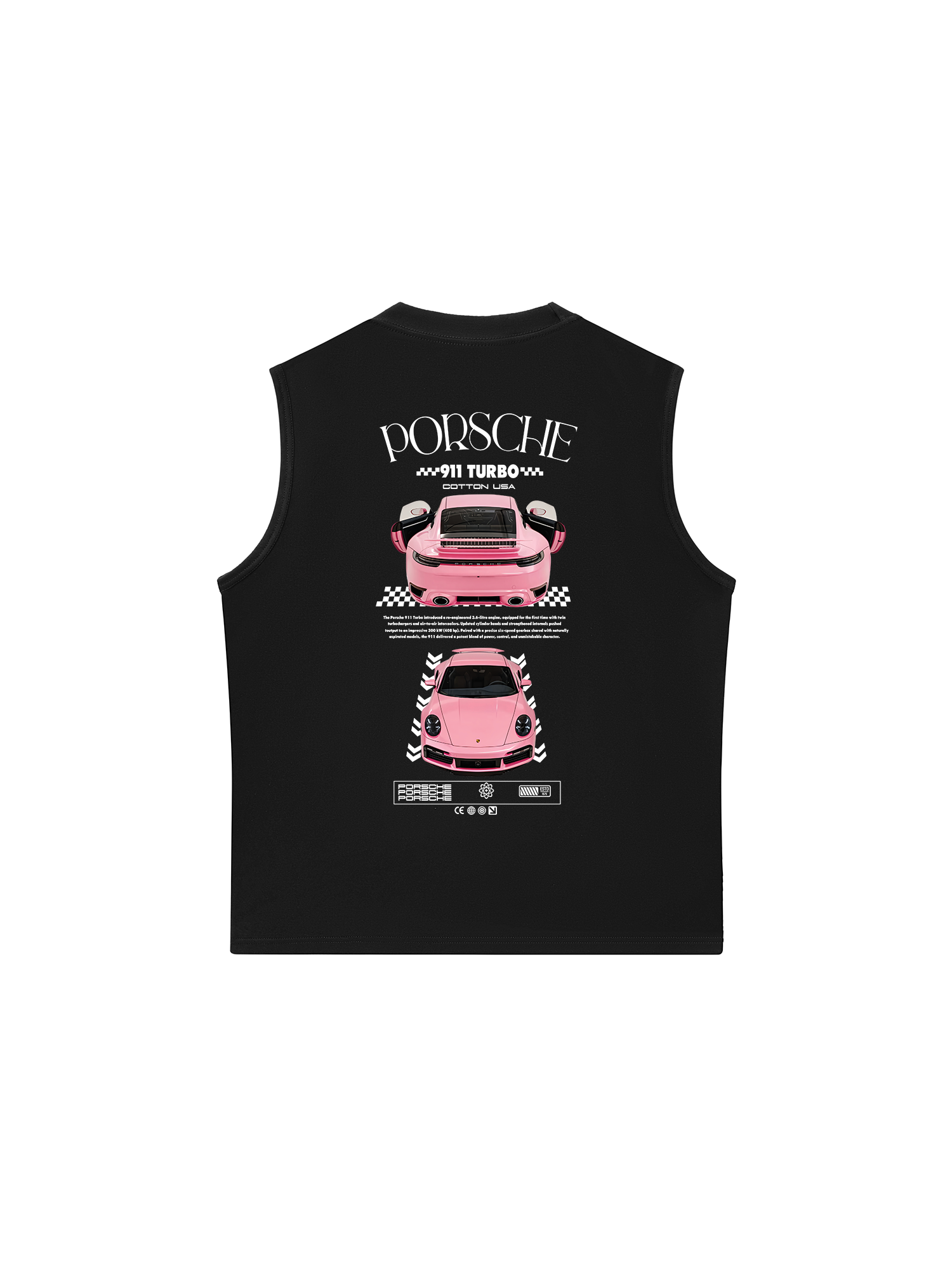 Áo Ba Lỗ Relaxed Fit Pink Porsche 911 Turbo