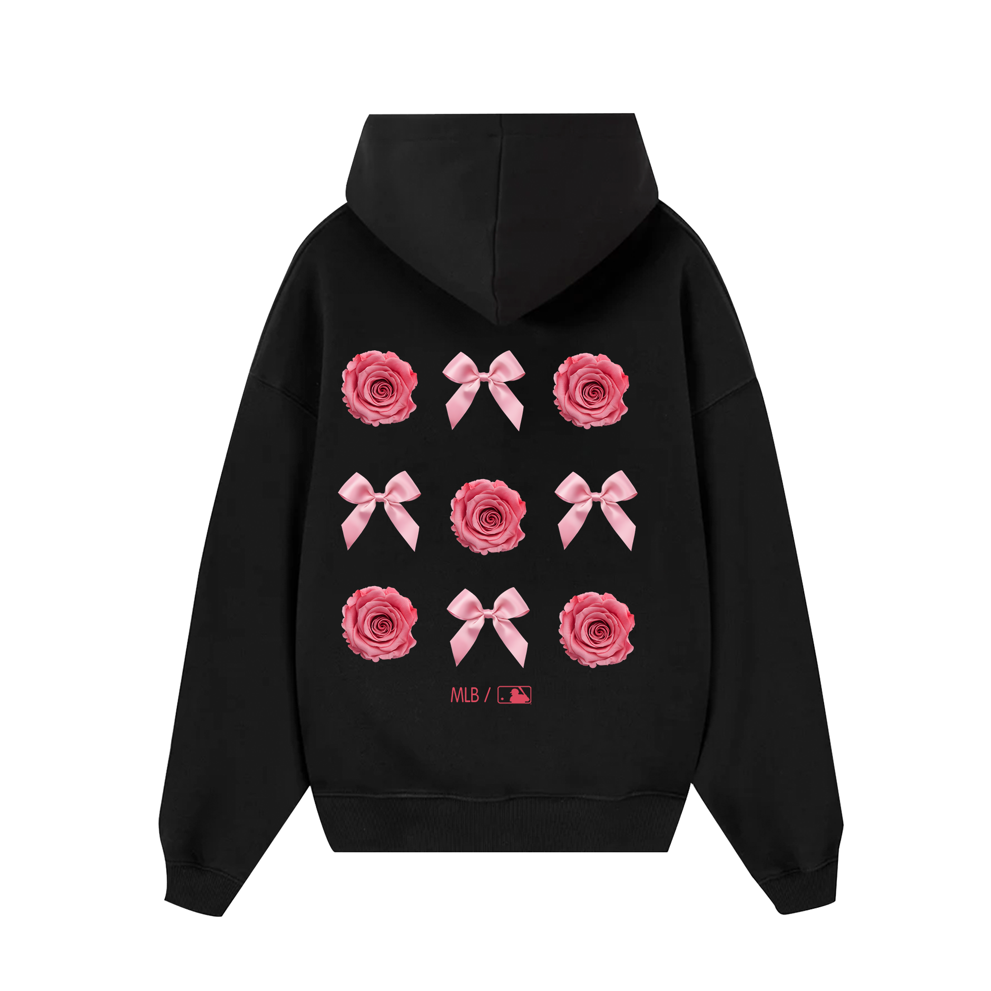 MLB  Floral Pink Rose Ribbon Hoodie