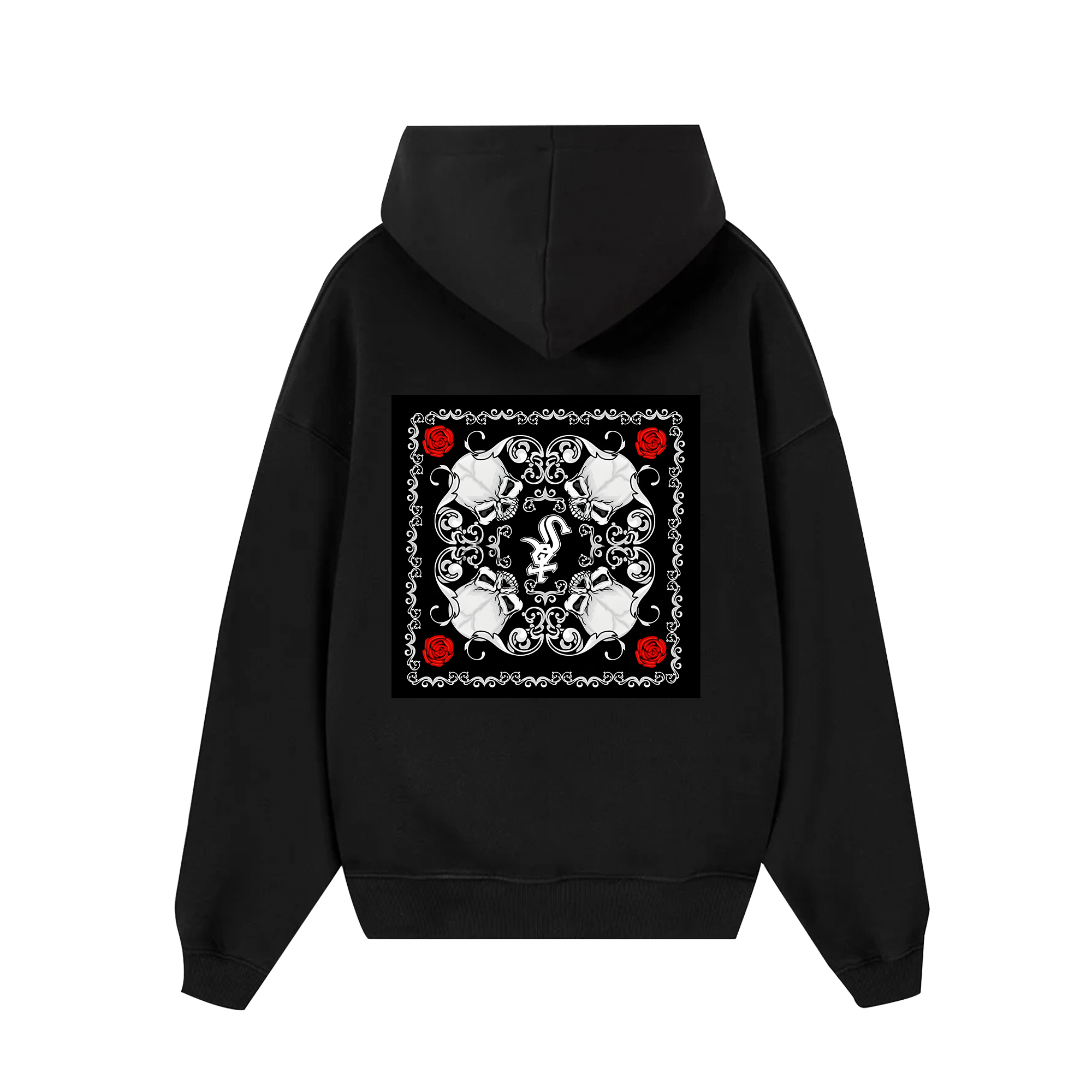 MLB Floral Rose Skull Chicago Team Hoodie