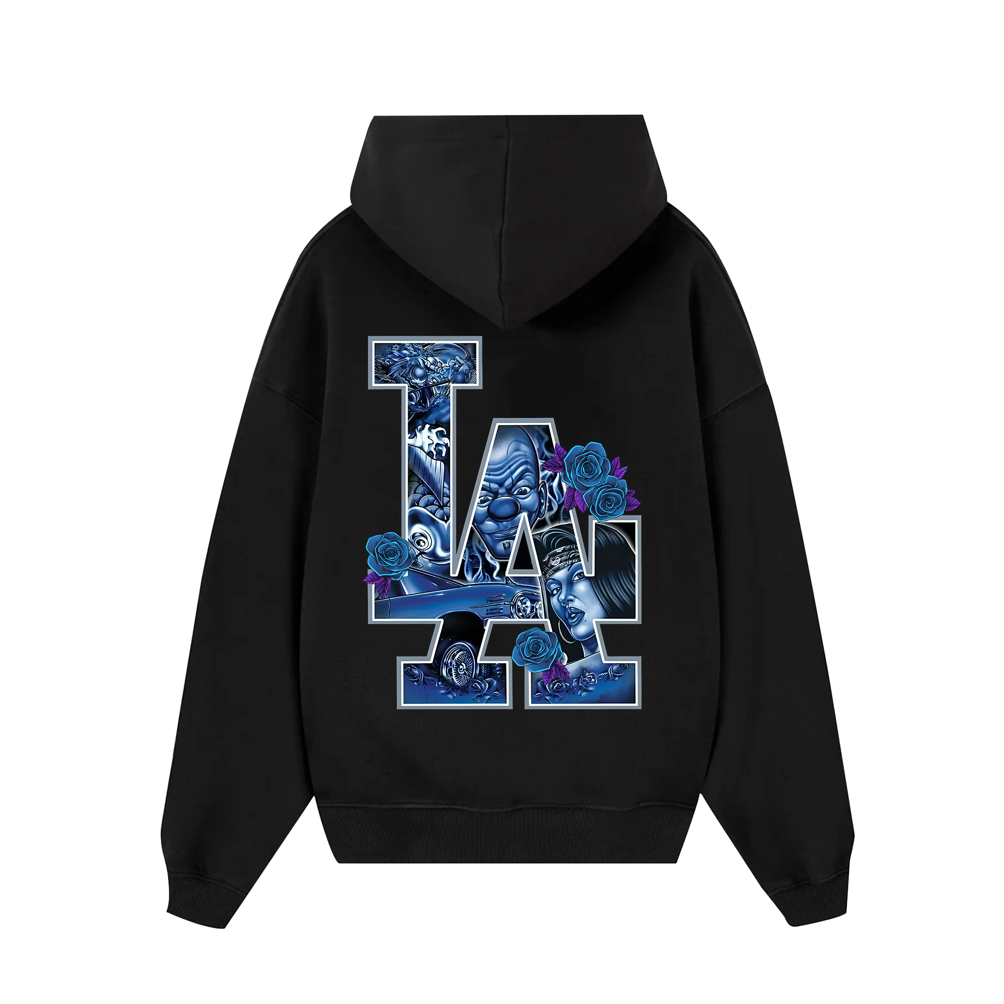 MLB FLoral Blue Rose Gangster Hoodie