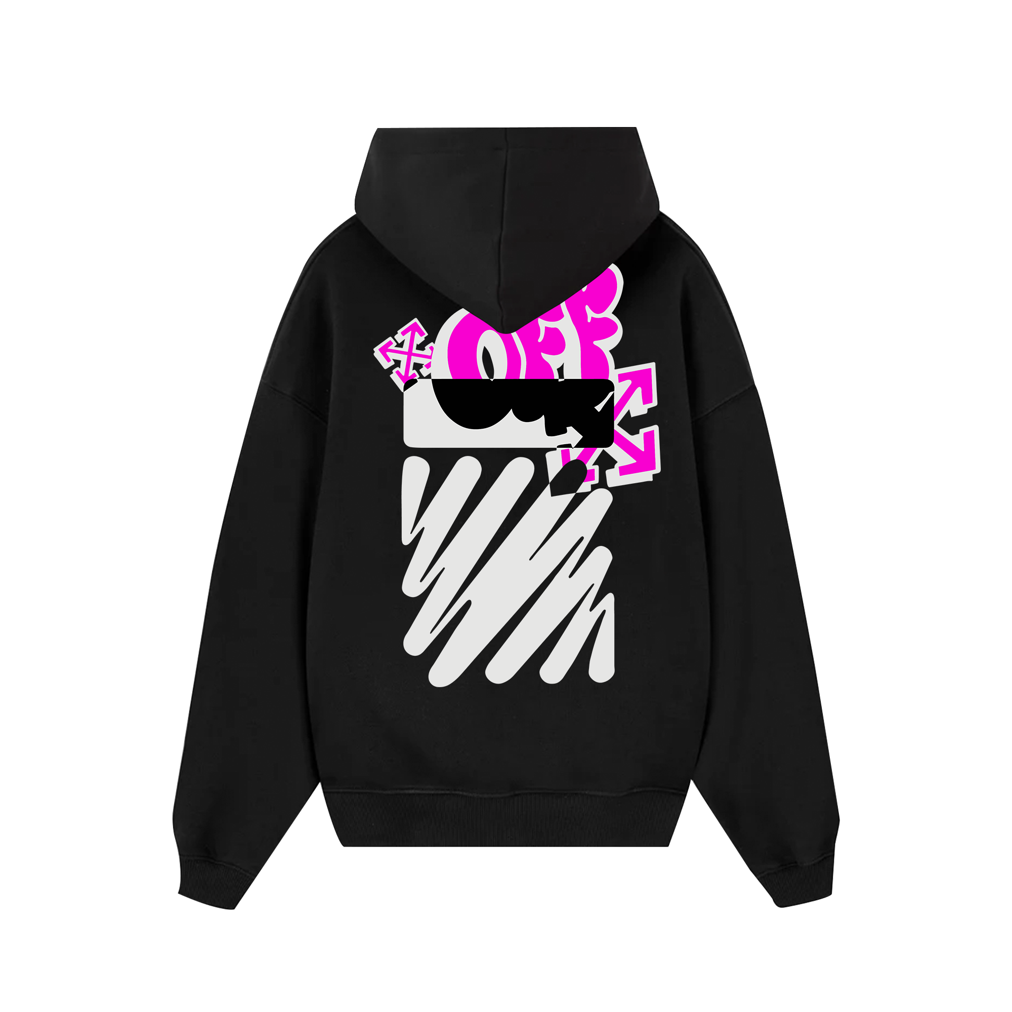 Off White Pink Typo Grafity Hoodie