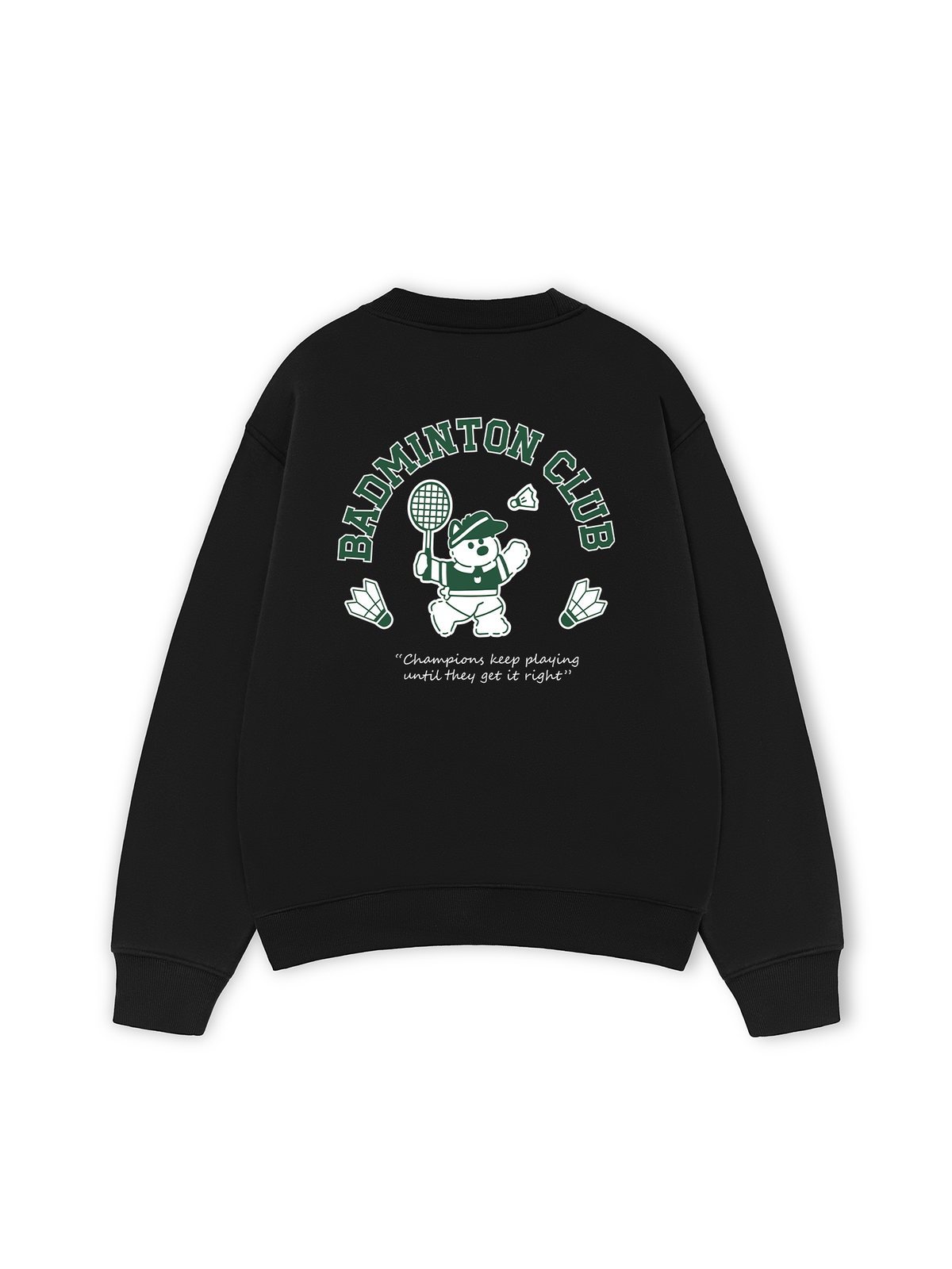 Áo Sweater Nỉ Hai Da Badminton Club Green