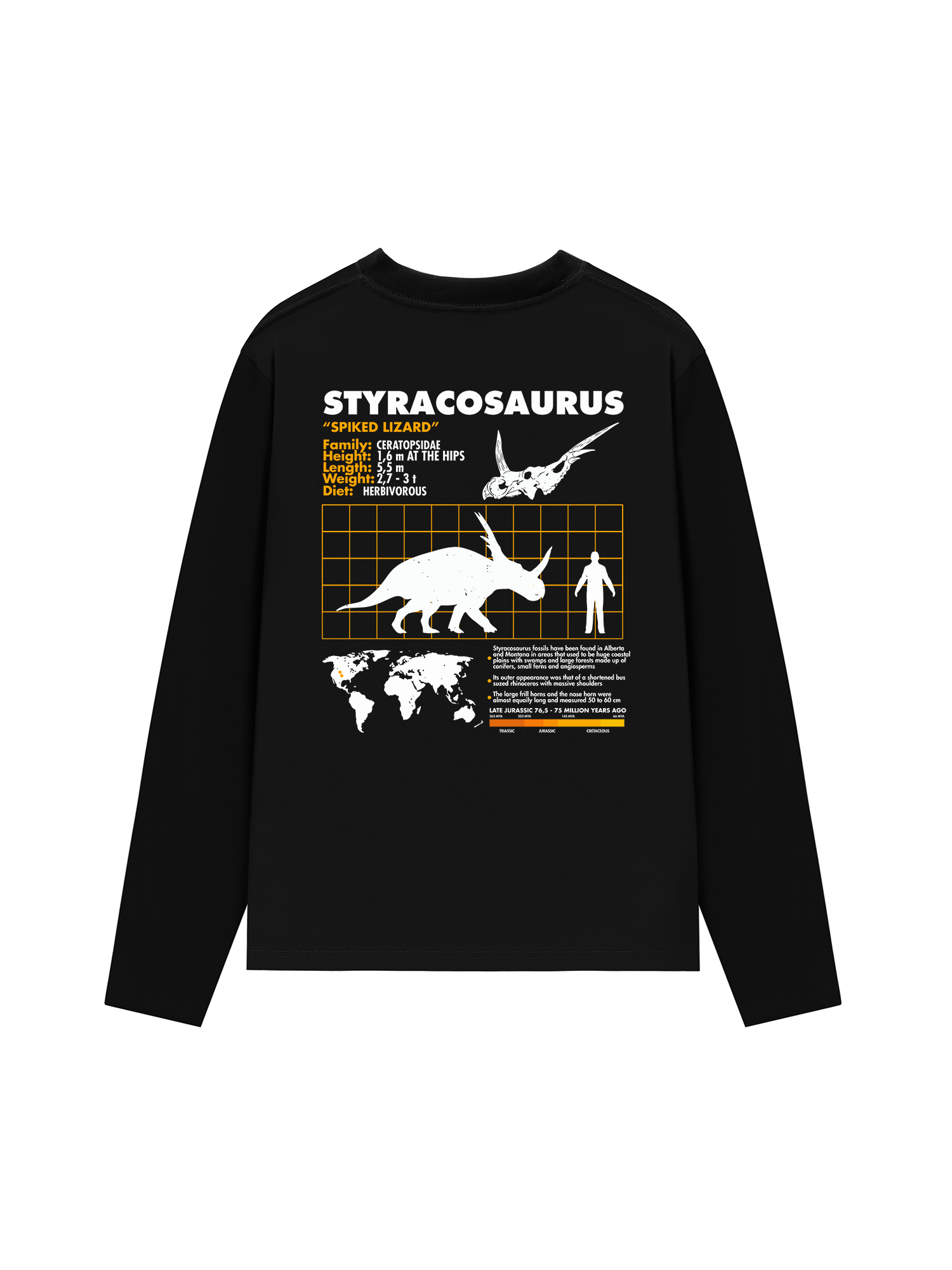 Áo Thun Dài Tay Wild Life Analysis Table Styracosaurus