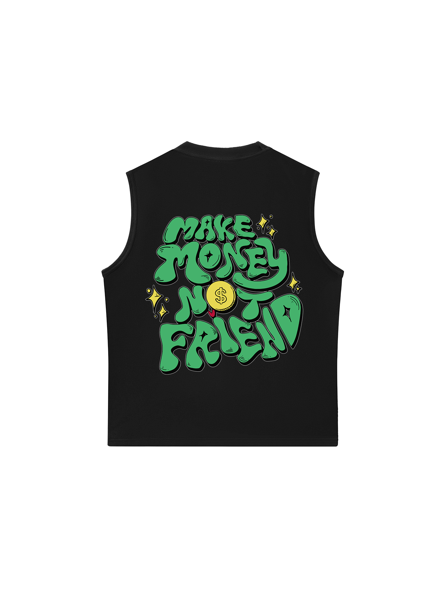 Áo Ba Lỗ Relaxed Fit Make Money Not Friend Greeny