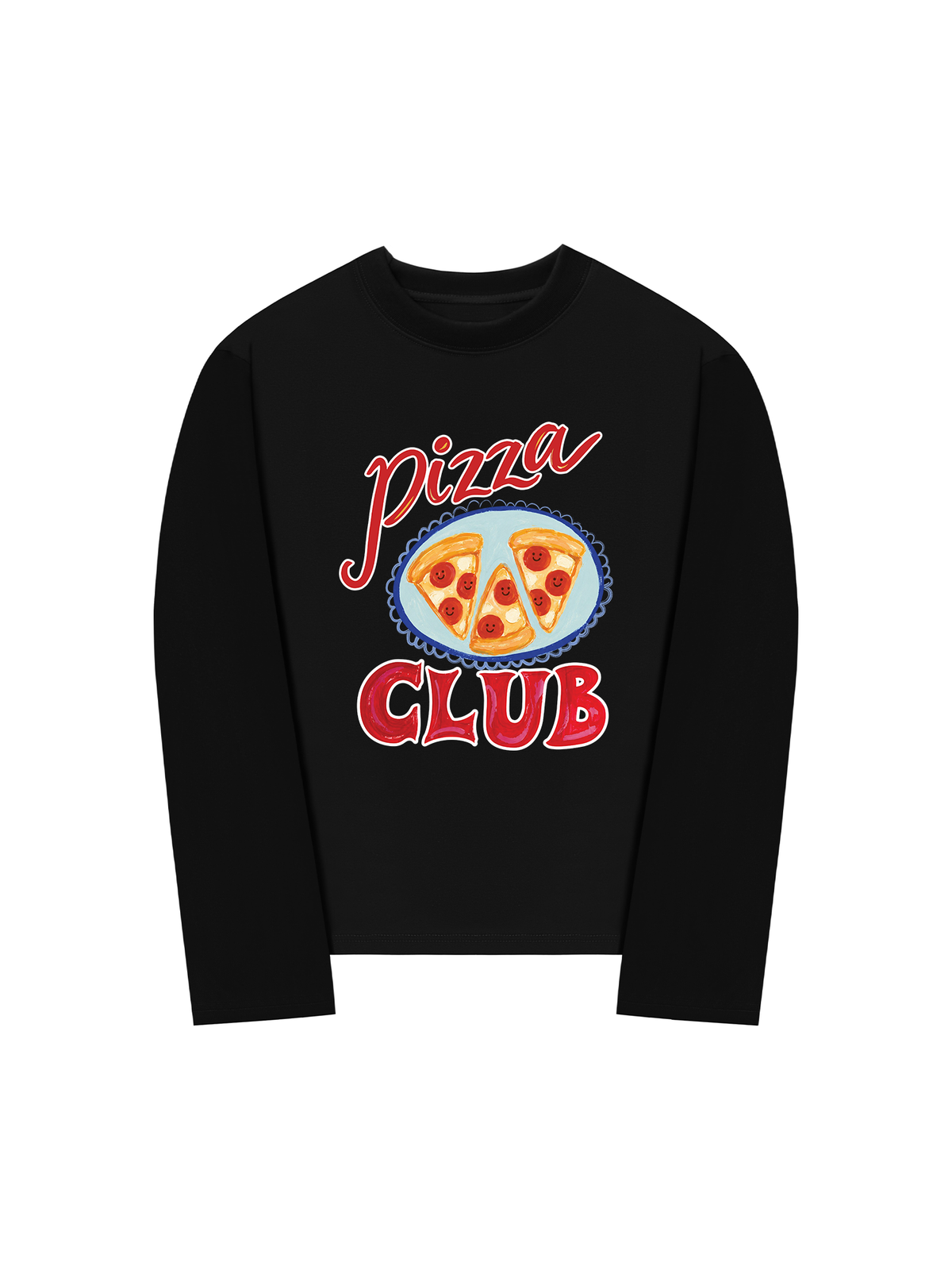 Áo Thun Dài Tay Yummy Mood Pizza Girl Club