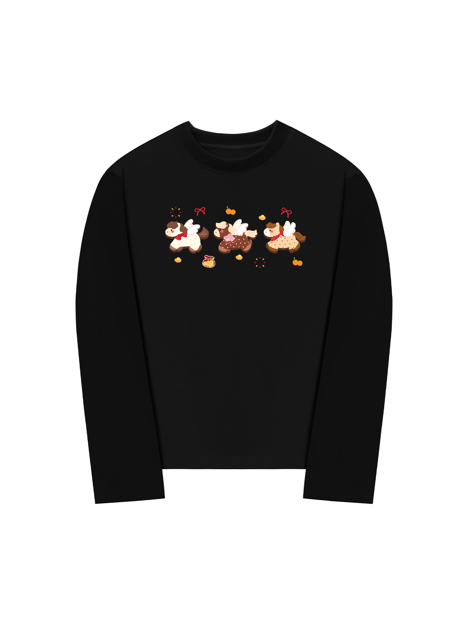 Áo Thun Dài Tay Tết Bính Ngọ  3 Bé Ngựa