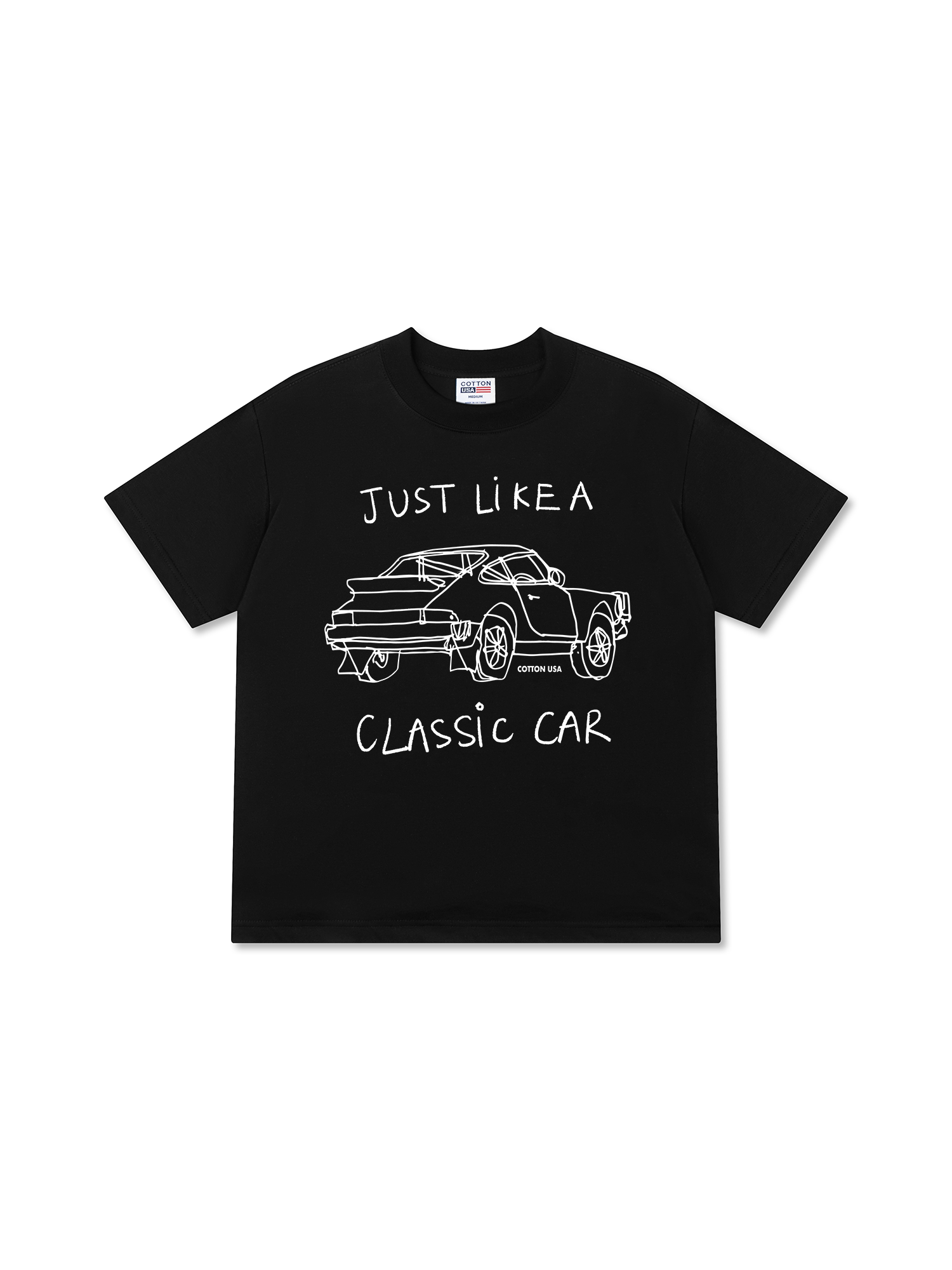 Áo Thun Relaxed Fit Classic Car Black And White