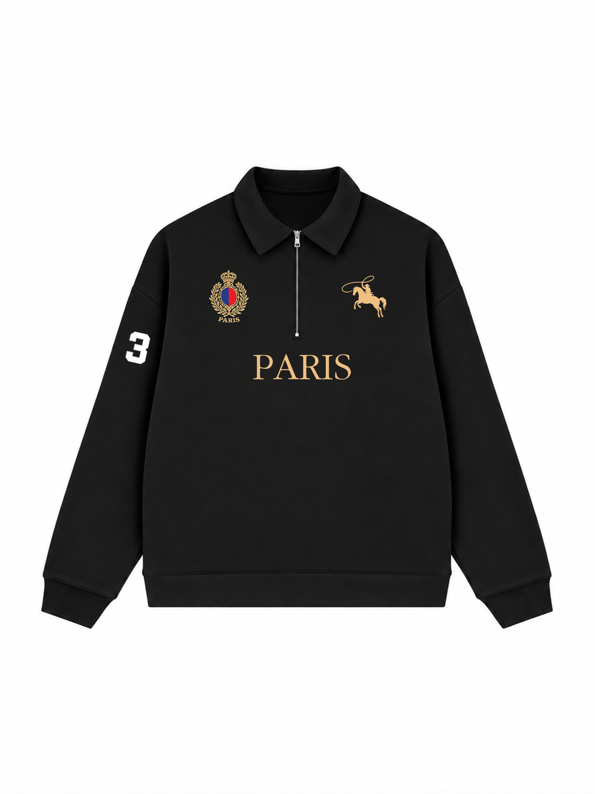 Áo Sweater Polo Nỉ Hai Da  Vintage Paris