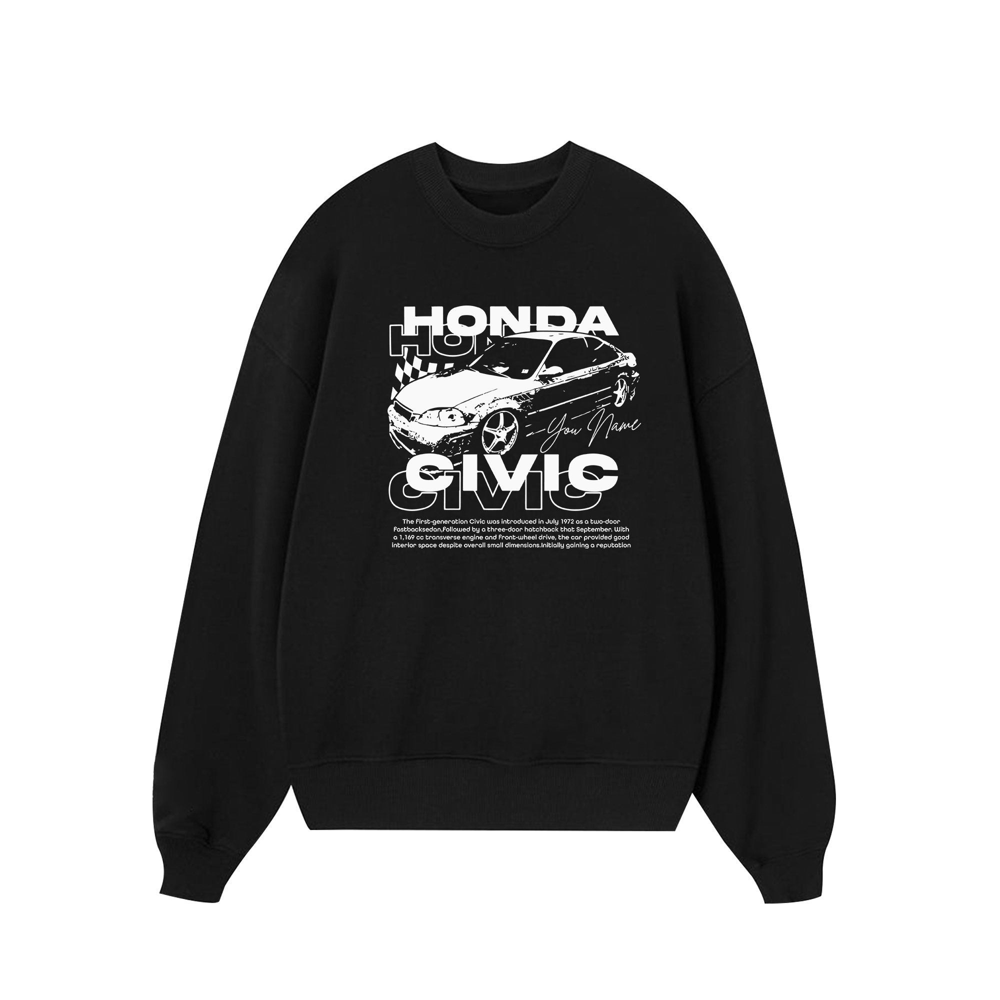 Custom Car Honda Civic Vintage Sweater