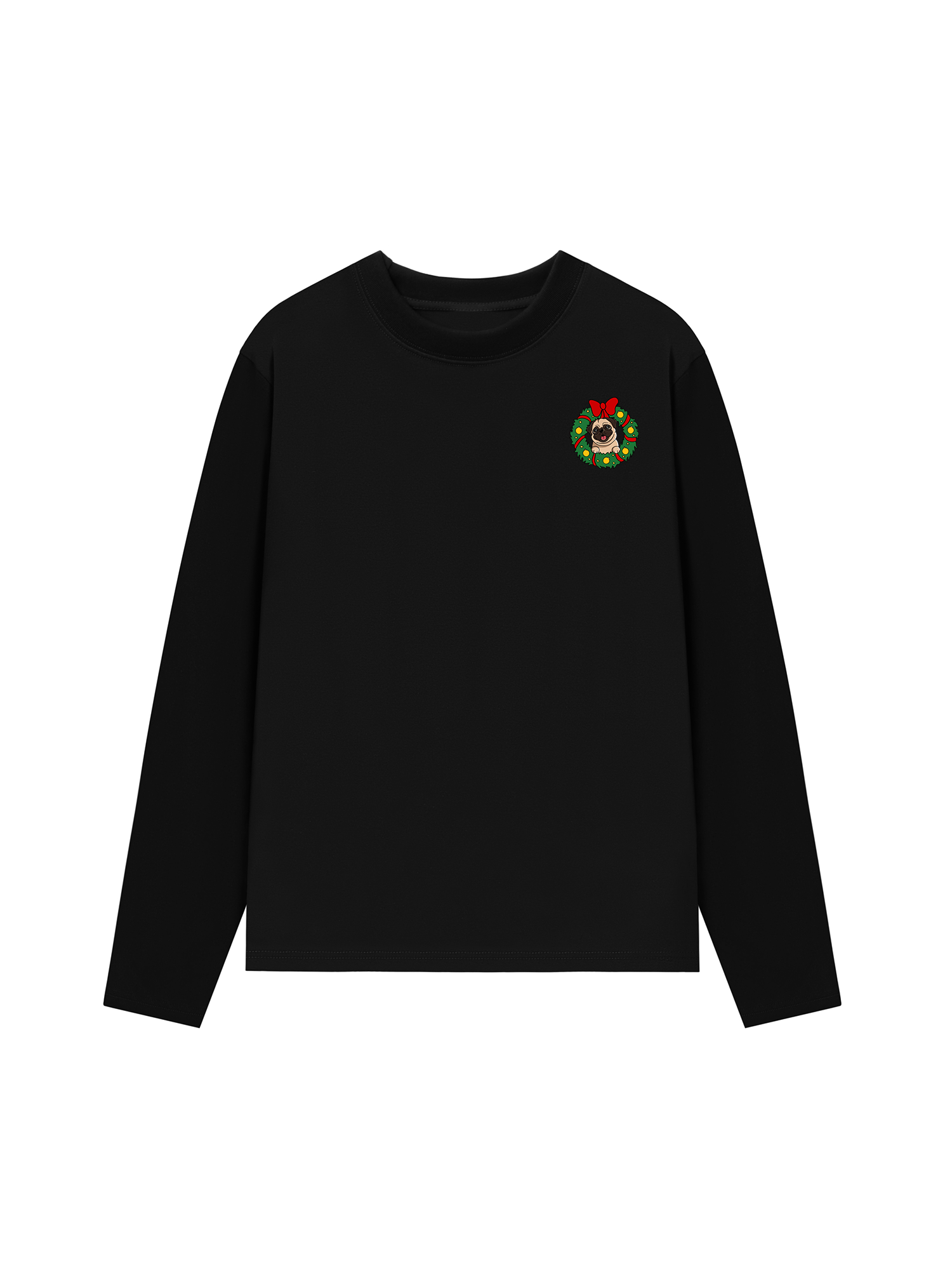 Áo Thun Dài Tay Pug In A Wreath