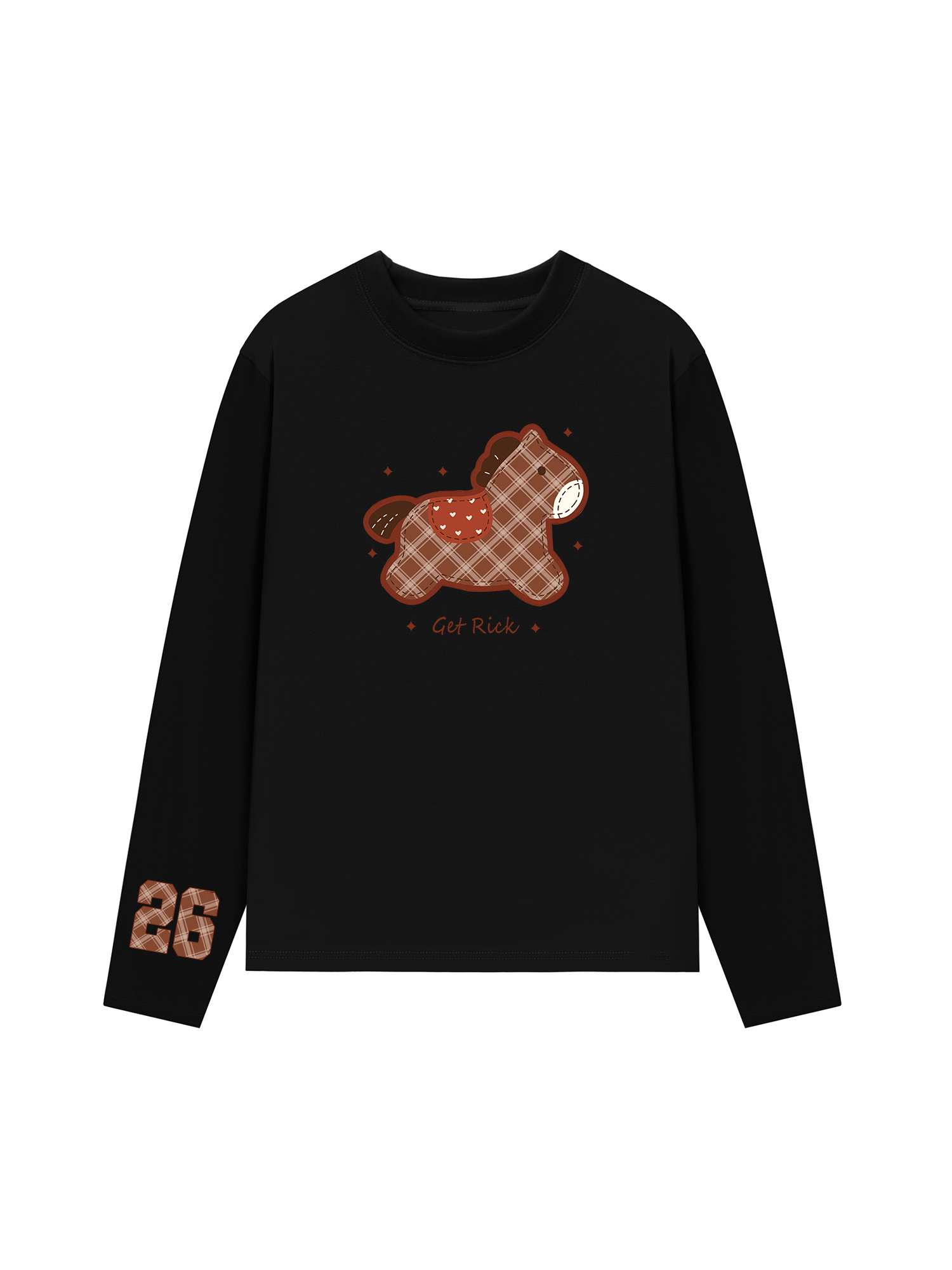 Áo Thun Dài Tay Plaid Horse