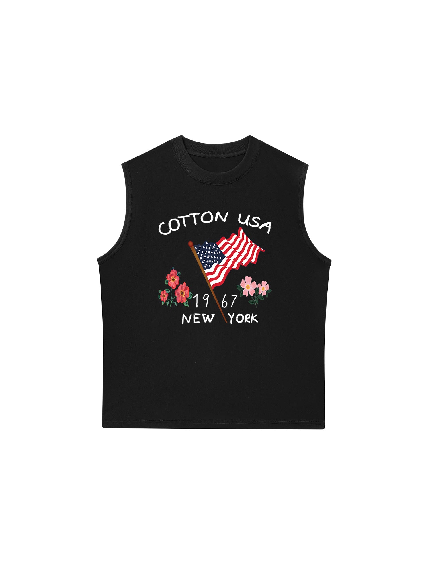 Áo Ba Lỗ Relaxed Fit USA Floral Cotton Usa