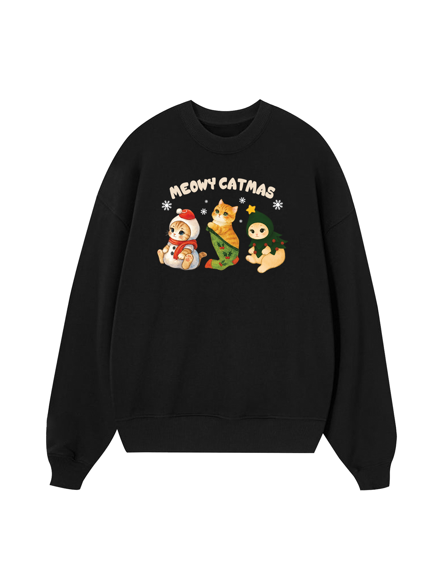 Meowy Catmas Three Cat  Sweater