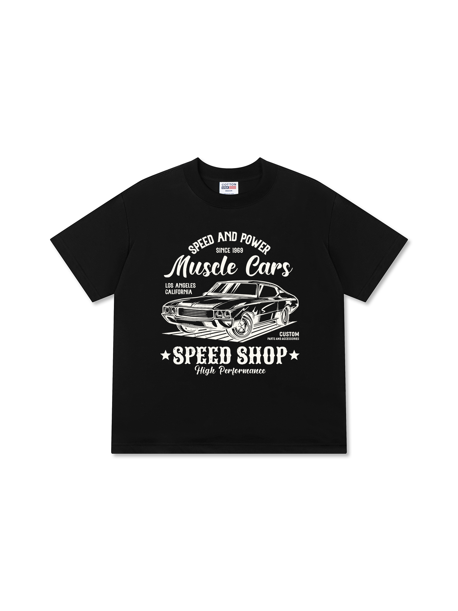 Áo Thun Relaxed Fit Speed And Power Muscle Cars