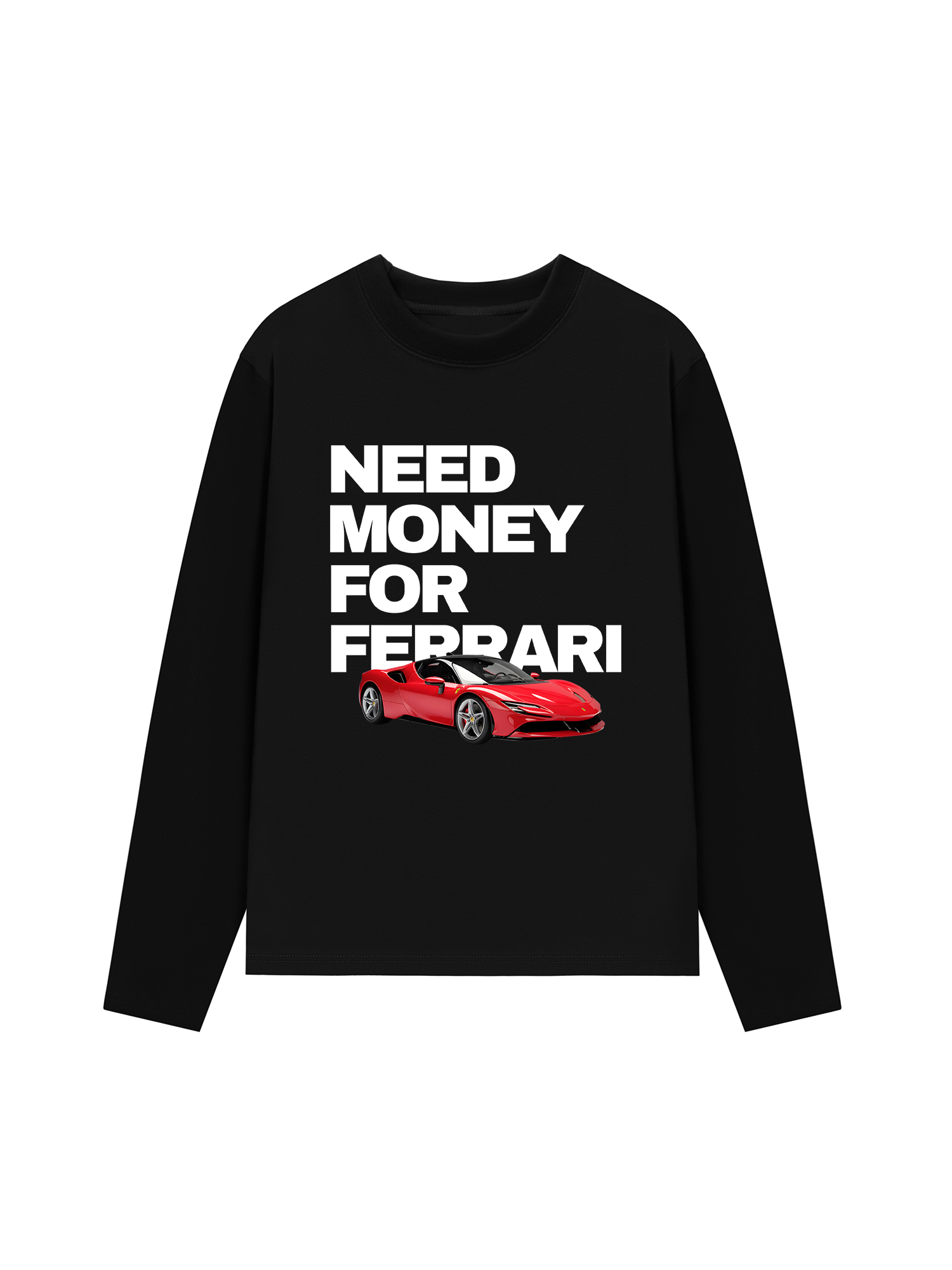 Áo Thun Dài Tay Ferrari Need Money For Classic