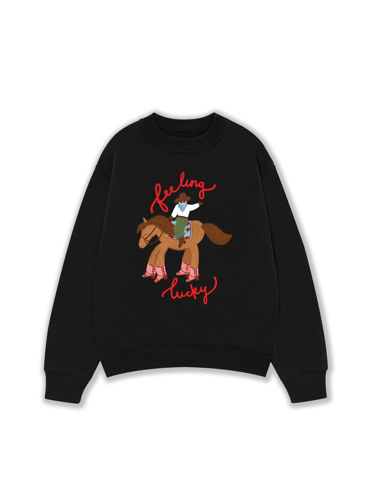 Áo Sweater Nỉ Hai Da Farm Feeling Lucky