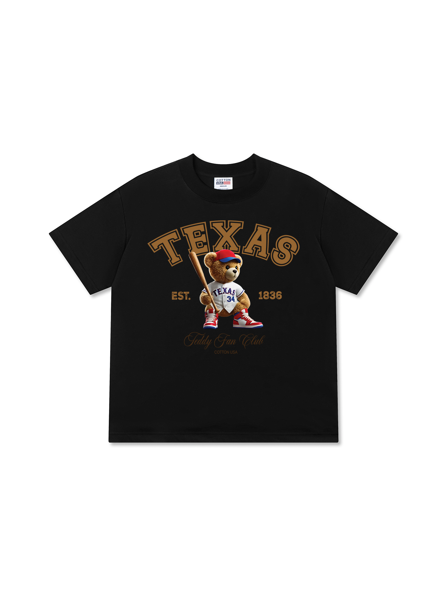 Áo Thun Relaxed Fit Baseball Texas Teddy Fan Club