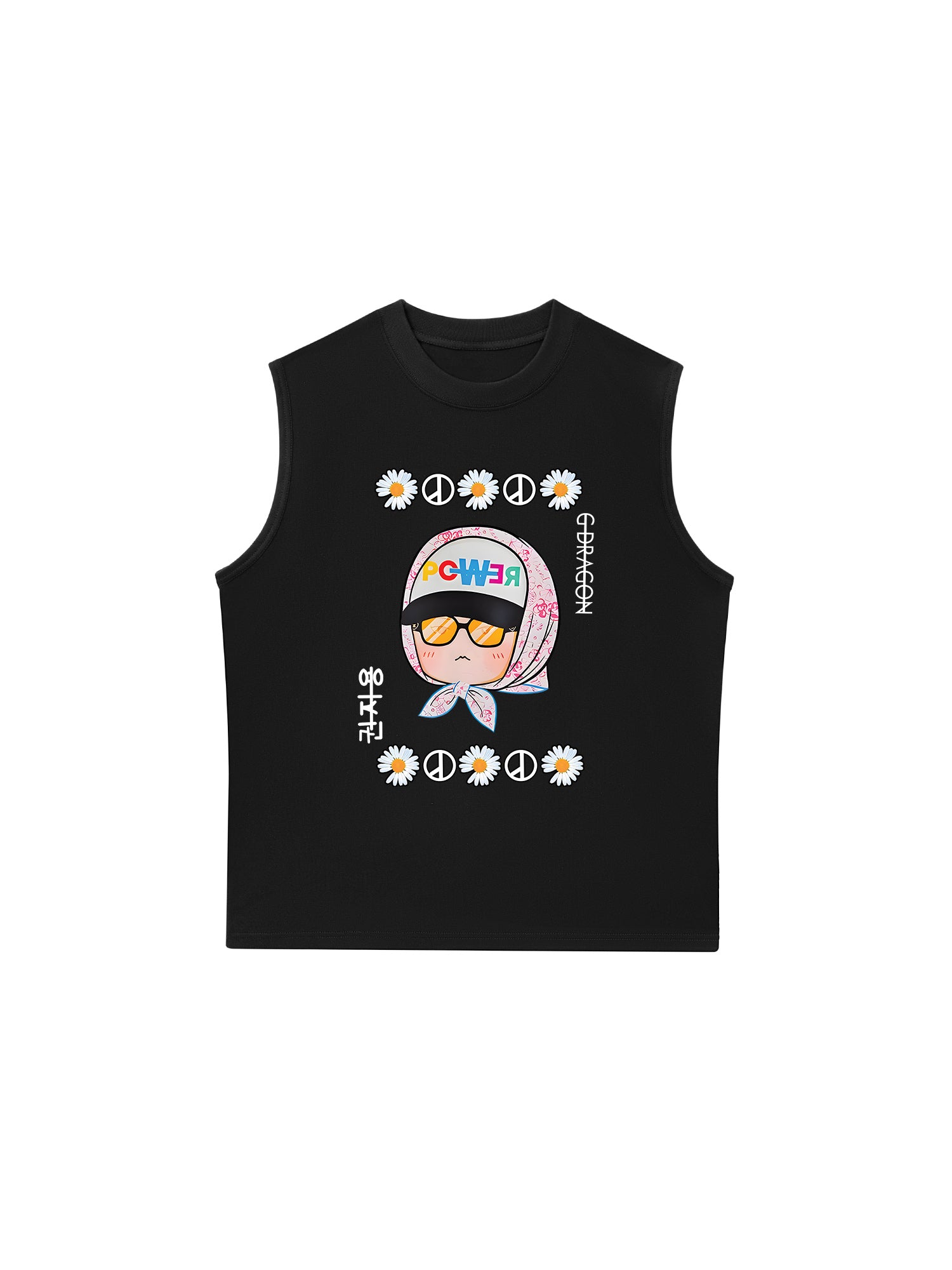Áo Ba Lỗ Relaxed Fit Floral With GD Chibi Daisy Flower