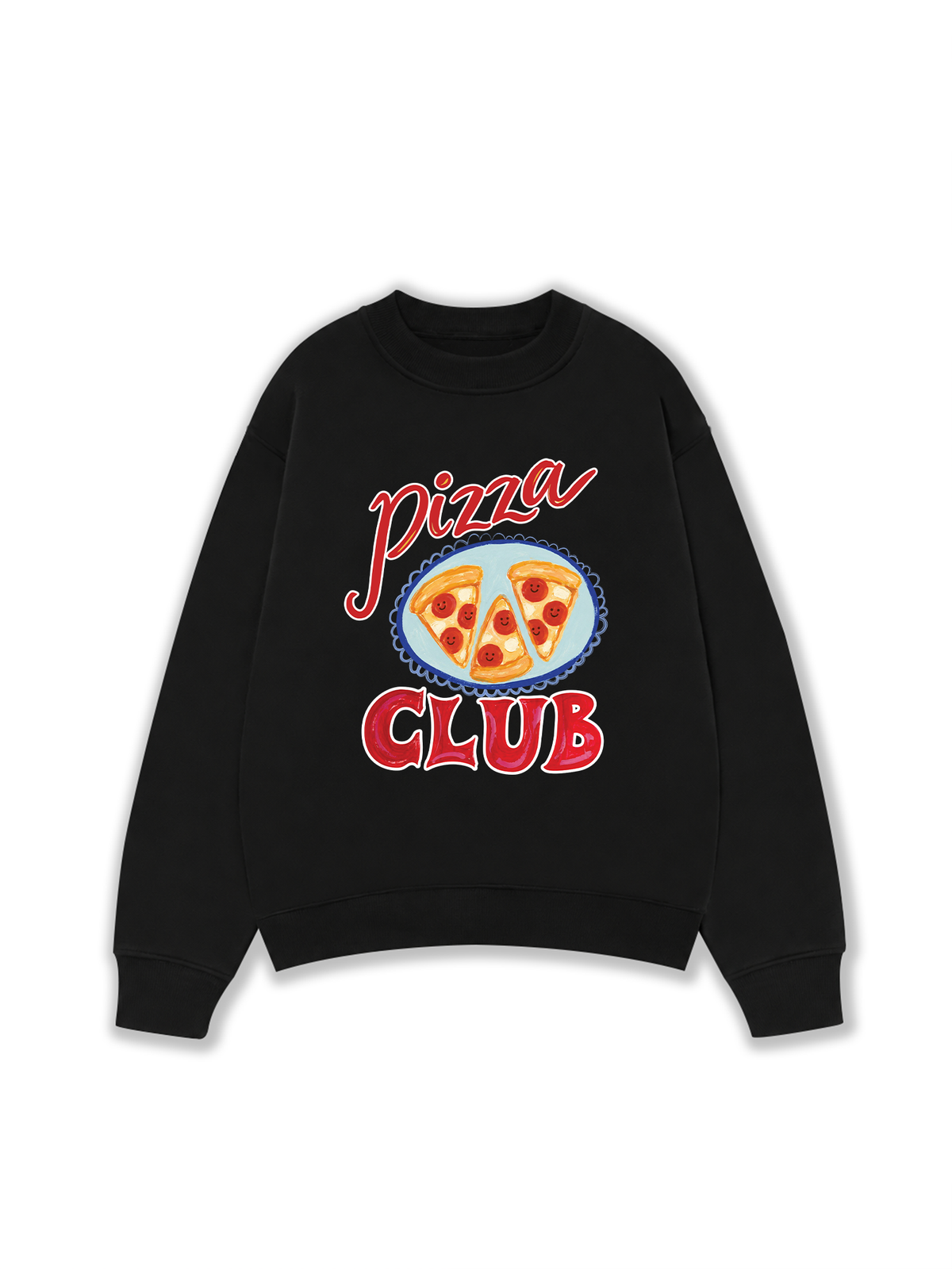 Áo Sweater Nỉ Hai Da Yummy Mood Pizza Girl Club