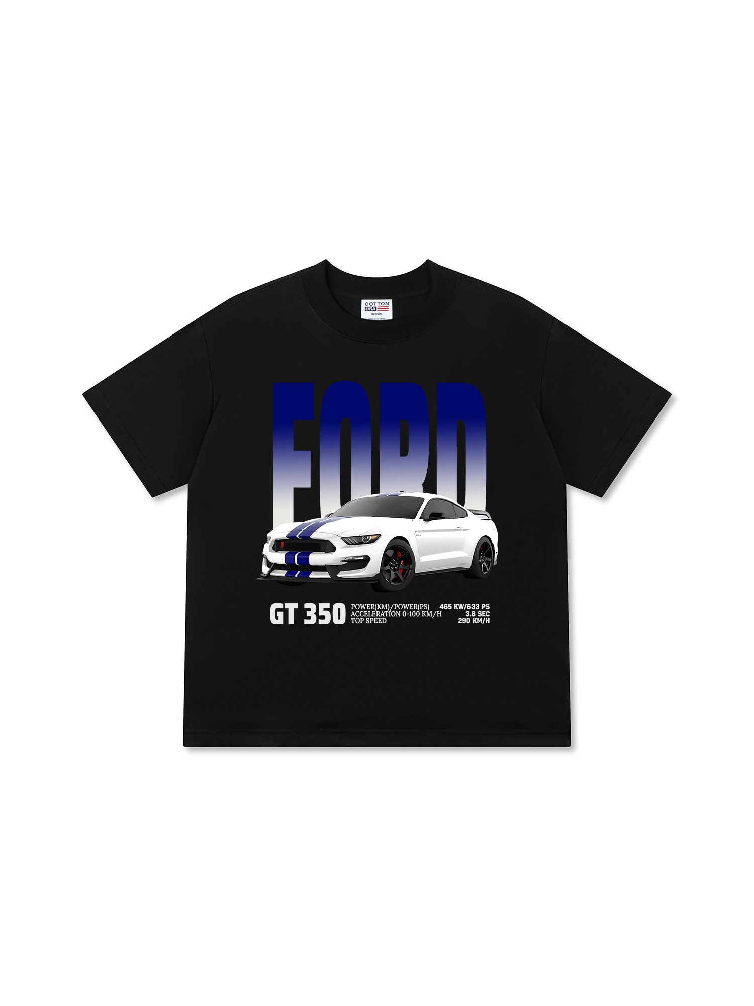 Áo Thun Relaxed Fit Ford GT 350 White Blue